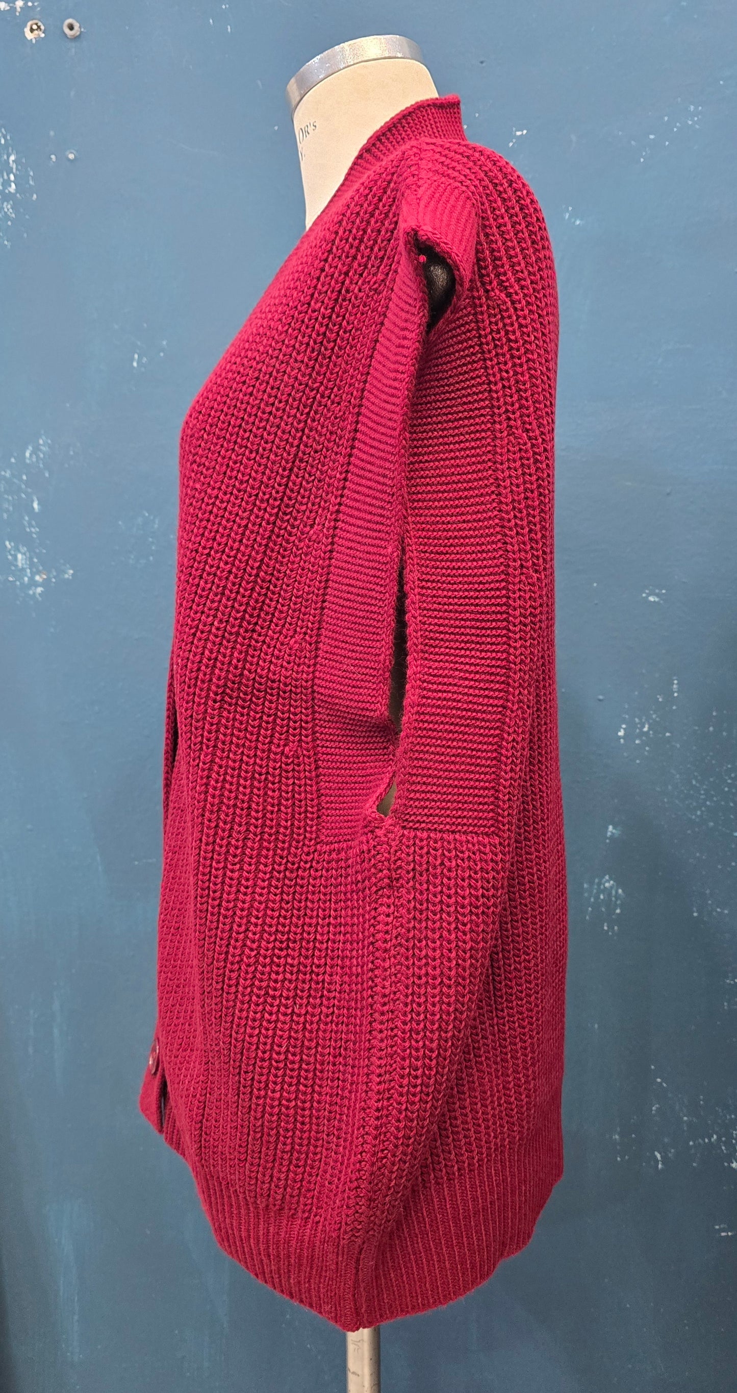 Gilet Maglia Costa Inglese Lungo Abbottonato