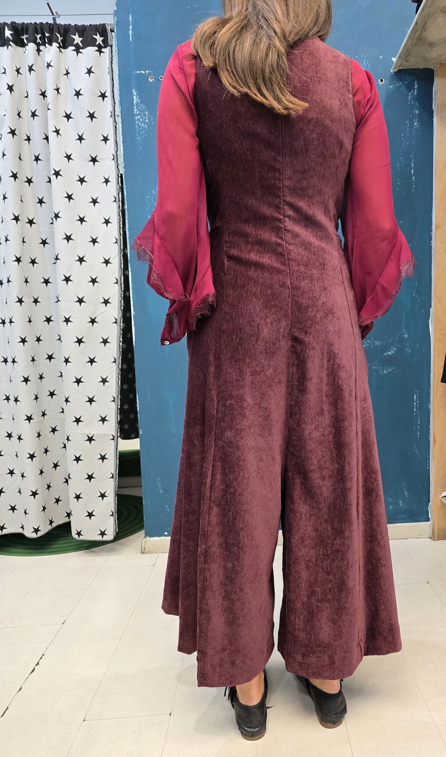 Jumpsuit Smanicata Ciniglia Pantalone Largo