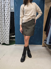 Carica l&#39;immagine nel visualizzatore di Gallery, Minigonna Spigata Paillettes Marrone
