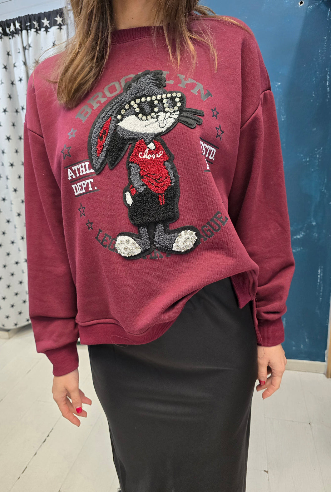 Felpa Paricollo Garzato Stampa Rilievo