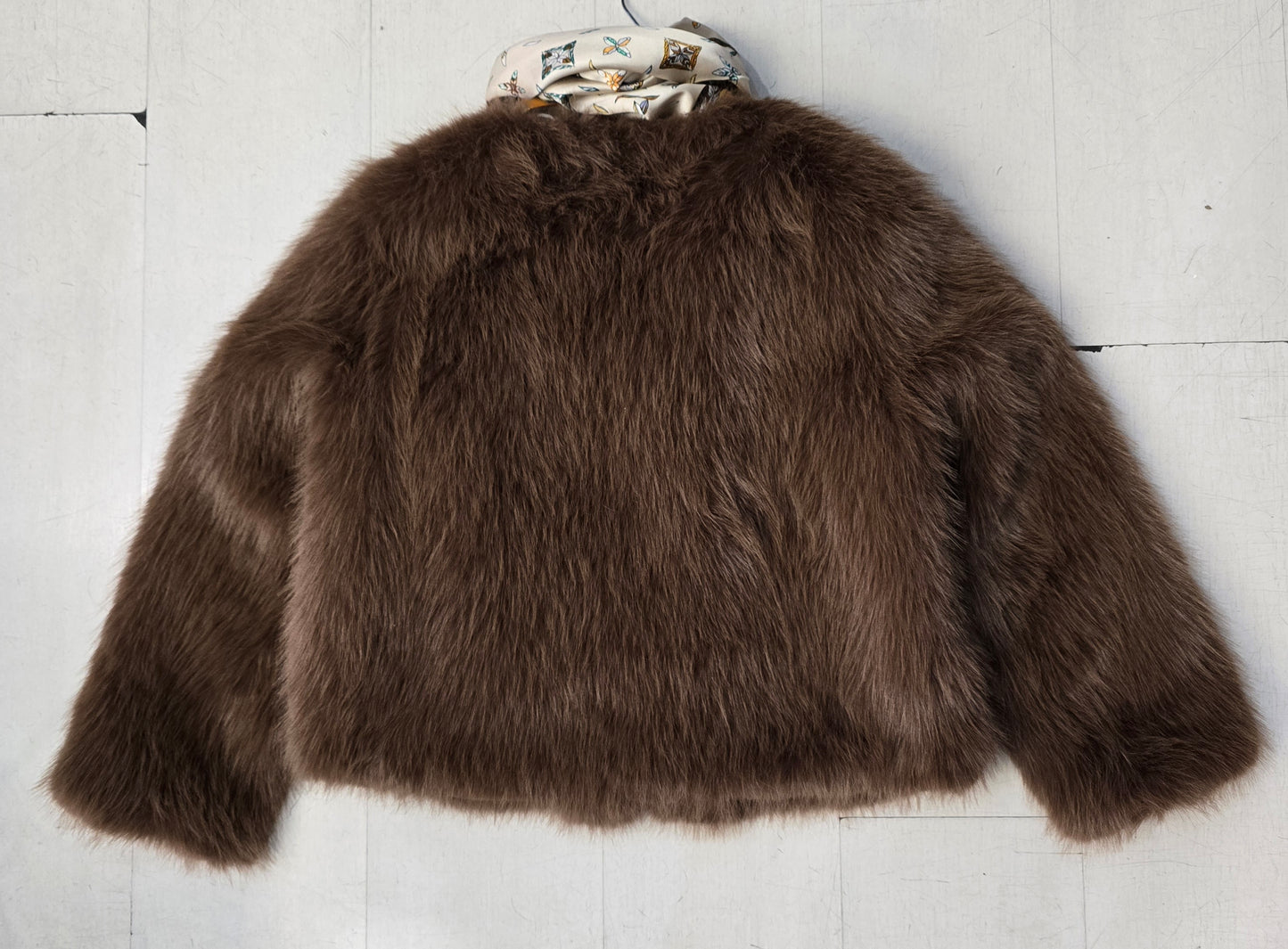 Pelliccia Ecologica Corta Senza Collo Foulard