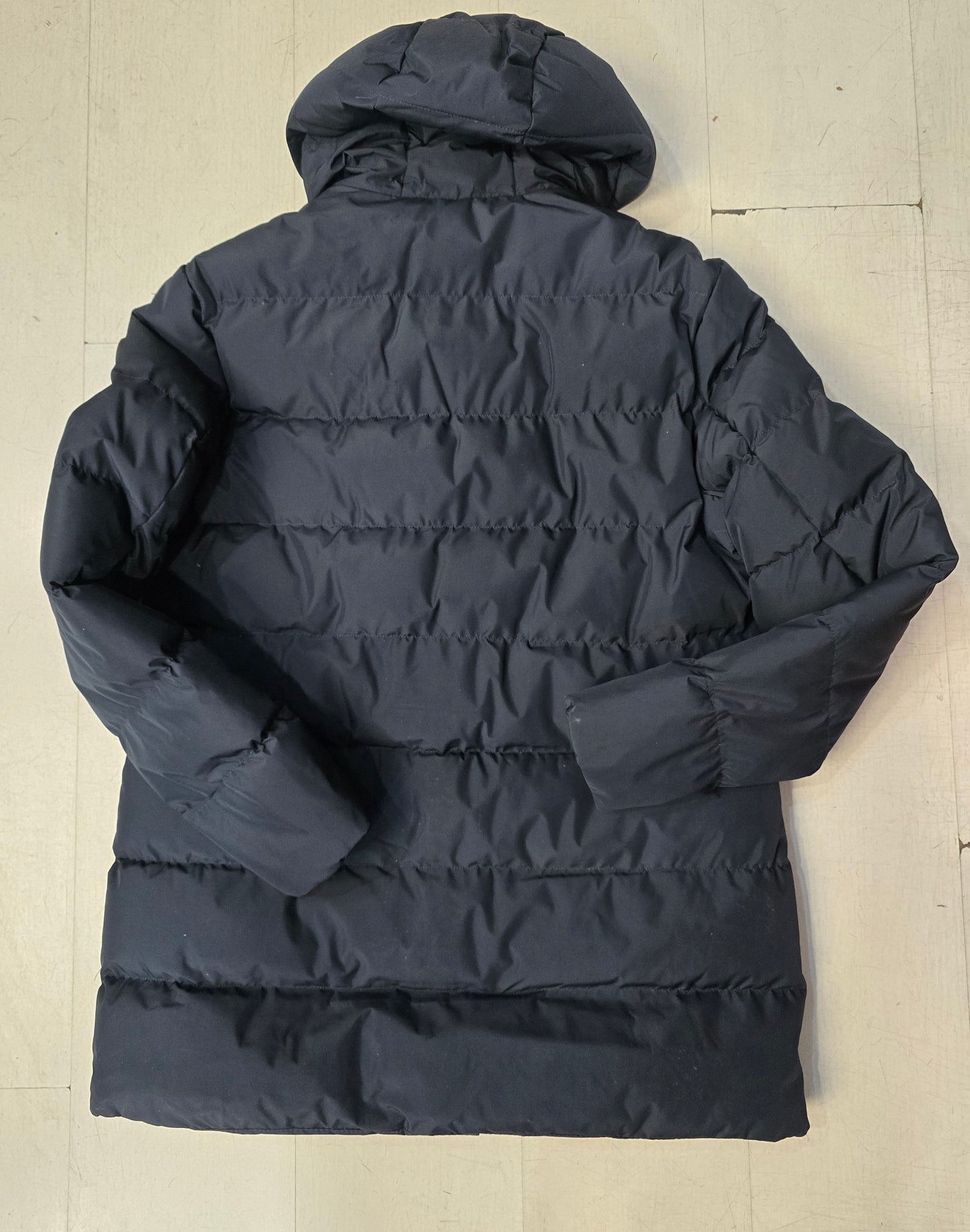 Parka Imbottitura Ecologica Cappuccio Doppia Abbottonatura Blu