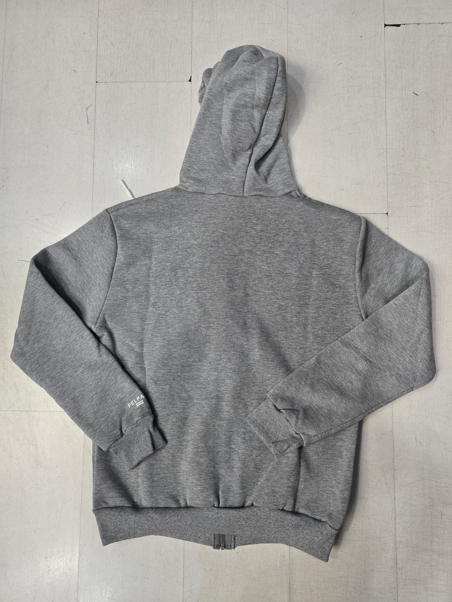 Felpa Cotone Felpato Cappuccio Tascone Zip Verde