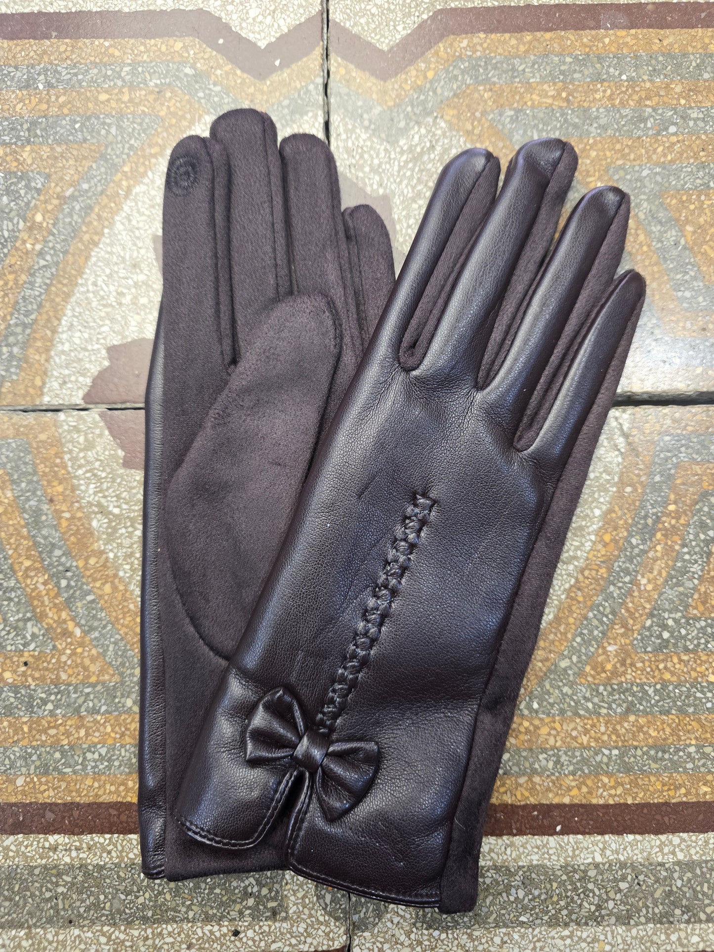 Guanti Ecopelle Stoffa Touch Screen