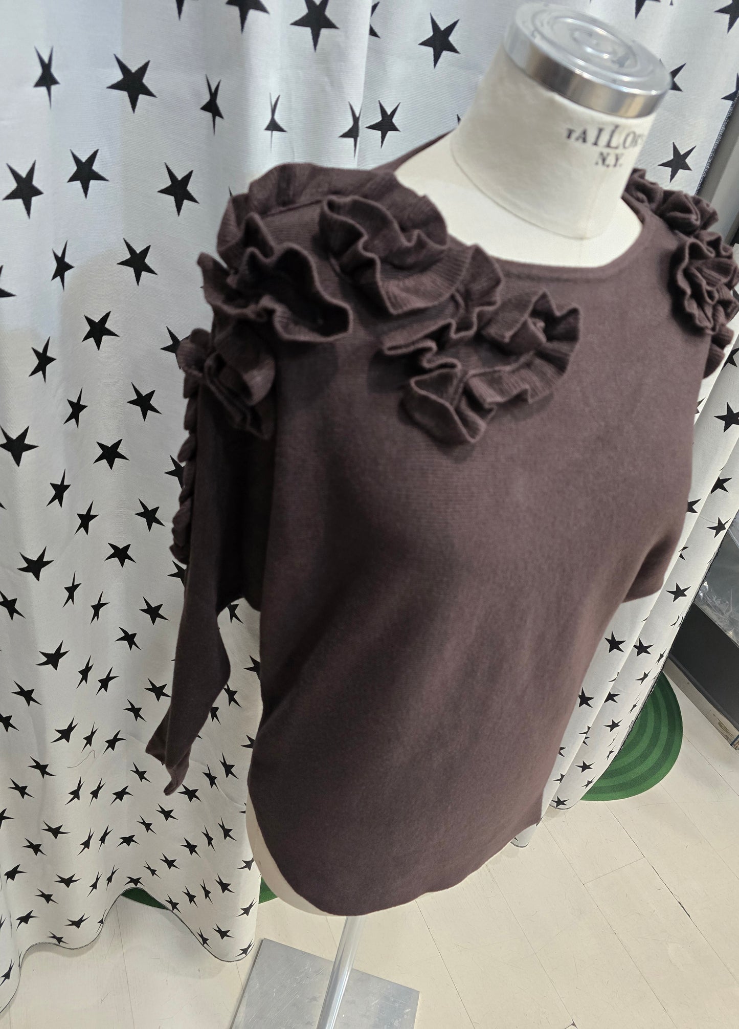 Maglia Kimono Rouches Spalle