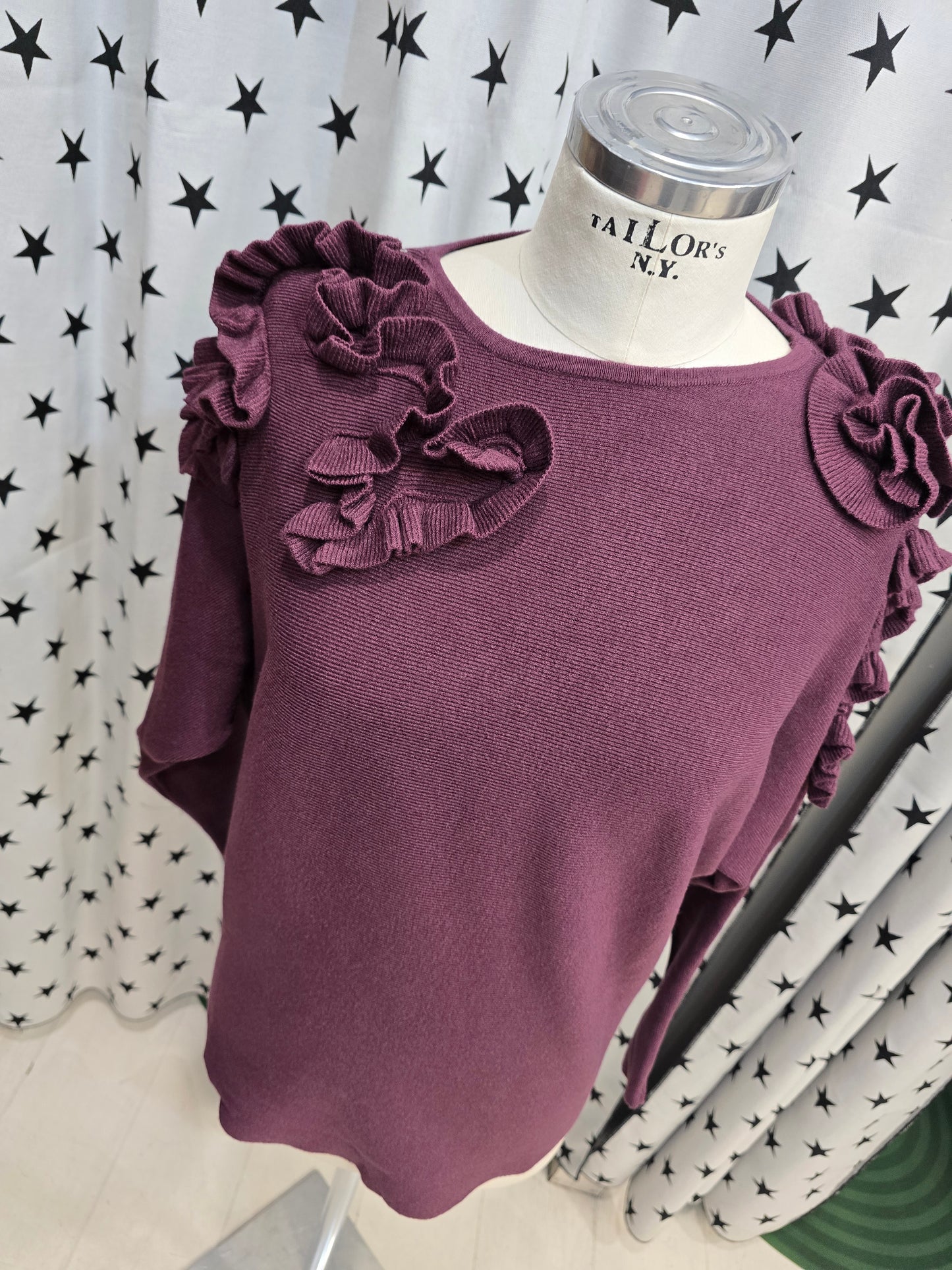 Maglia Kimono Rouches Spalle