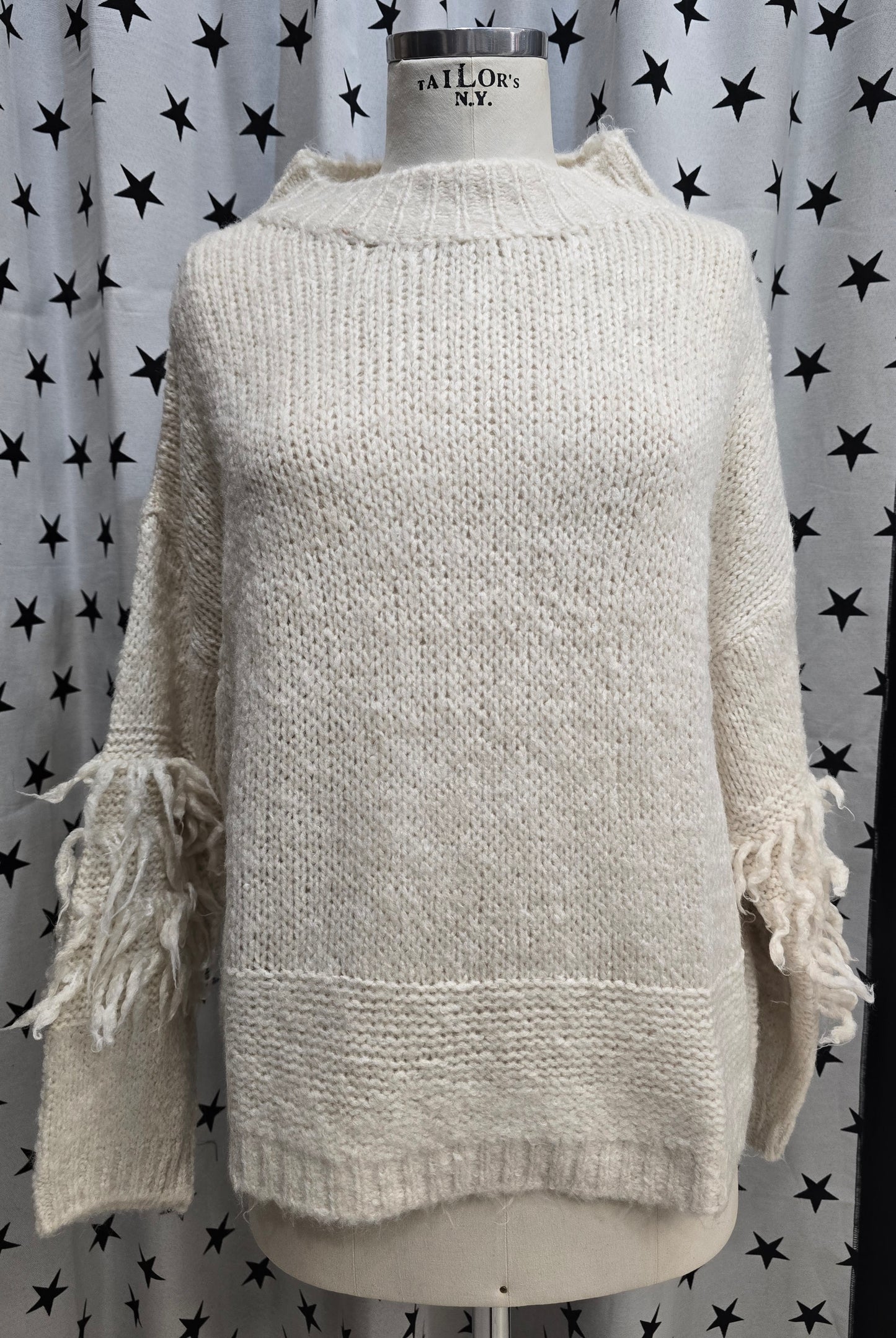 Maglia Calda Frange Maniche