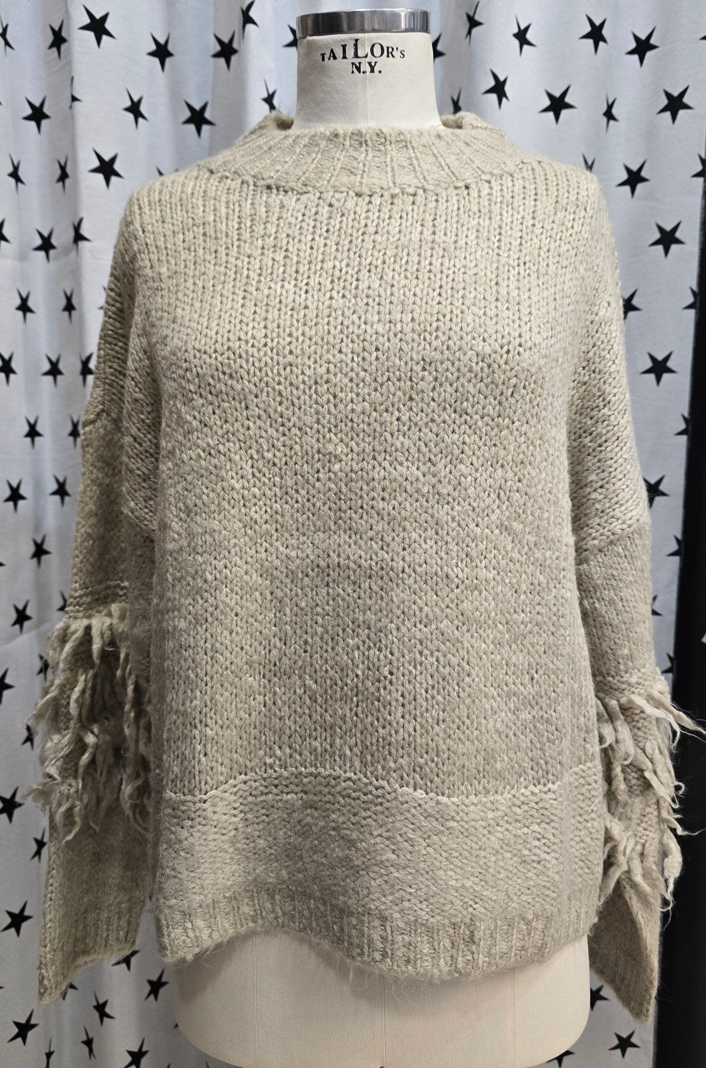 Maglia Calda Frange Maniche