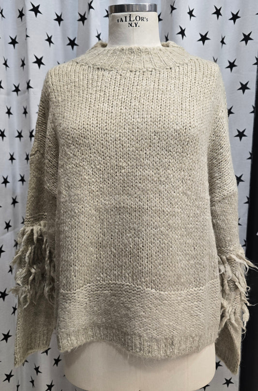 Maglia Calda Frange Maniche