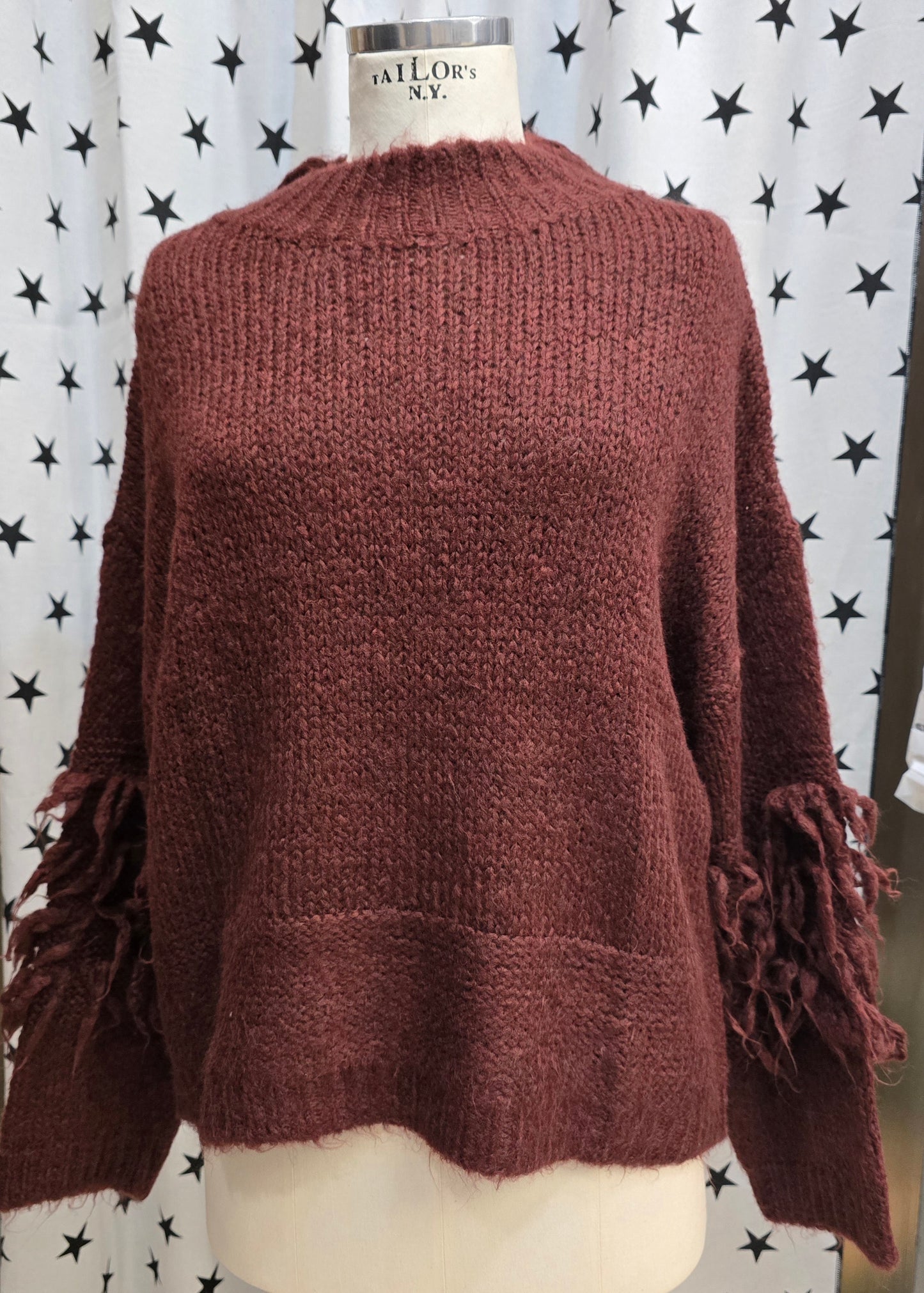 Maglia Calda Frange Maniche