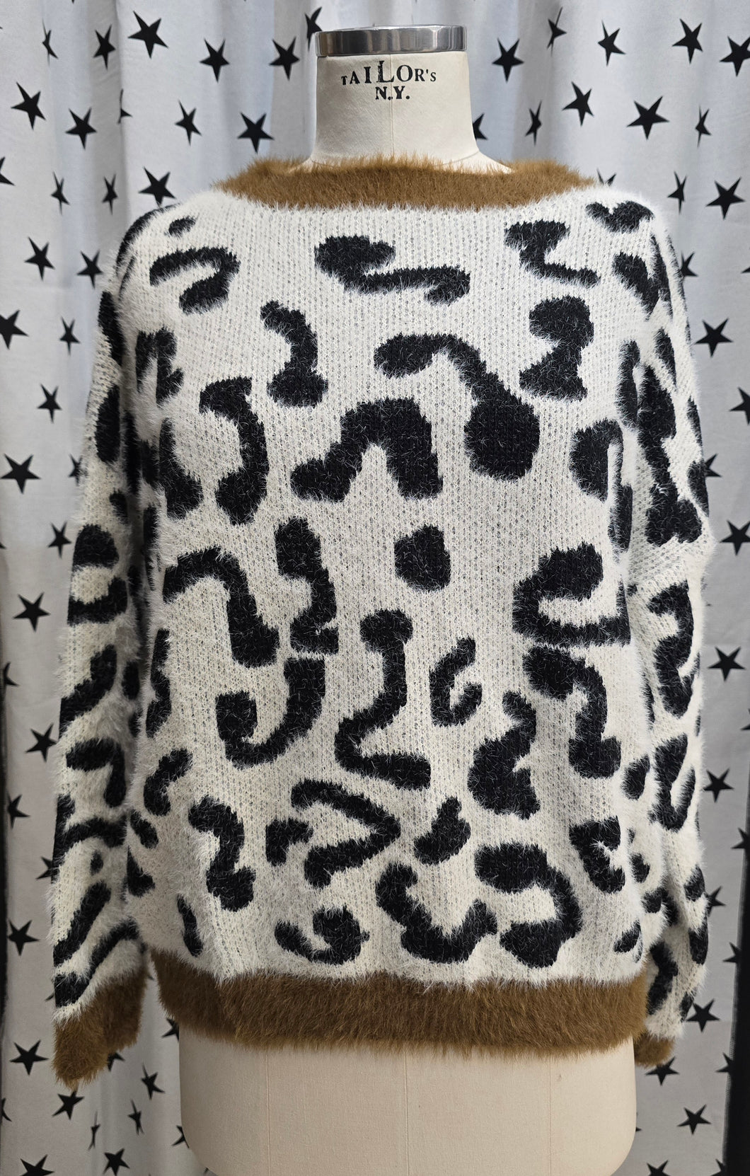 Maglia Morbida Fantasia Bordature Cammello