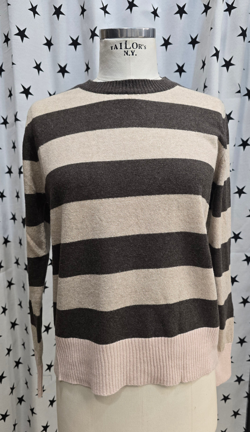 Maglia Paricollo Rigata Misto Cashmere