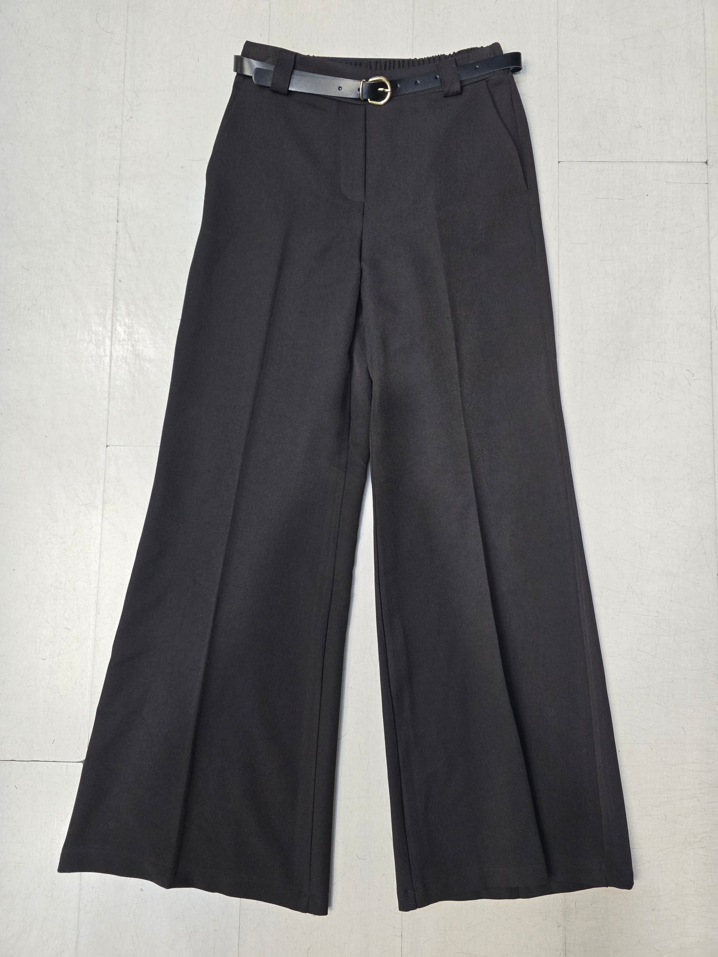 Pantalone Gamba Larga Cinturino Elastico