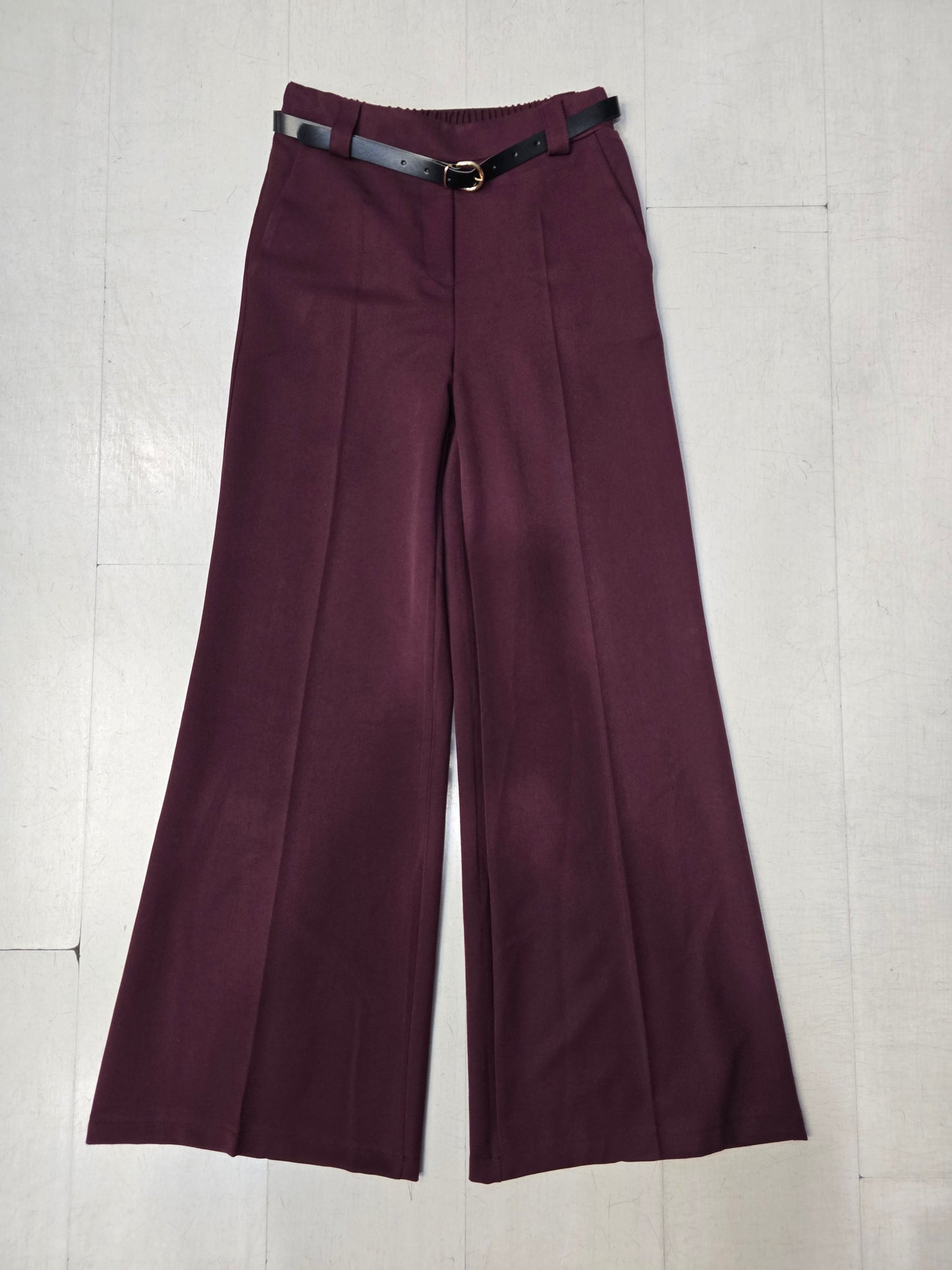 Pantalone Gamba Larga Cinturino Elastico