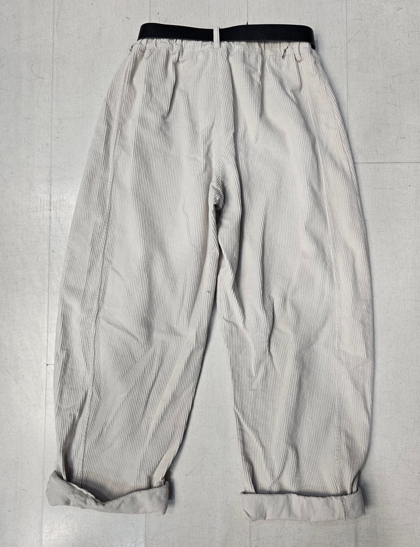 Pantaloni Velluto Rigato Ovetto Cinturino Elastico