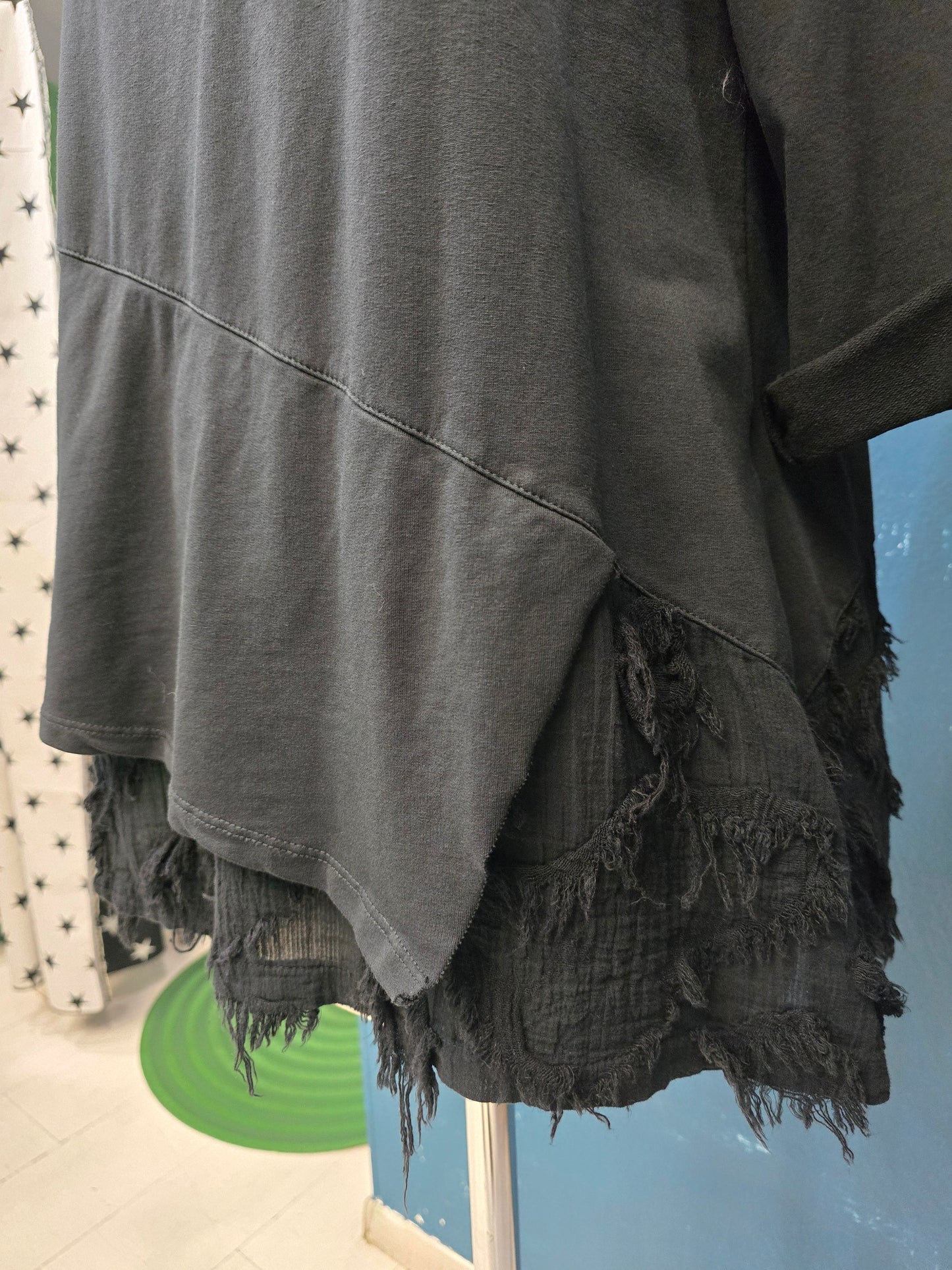 Maglia Cotone Garzato Trapezio Gala Garza Nero