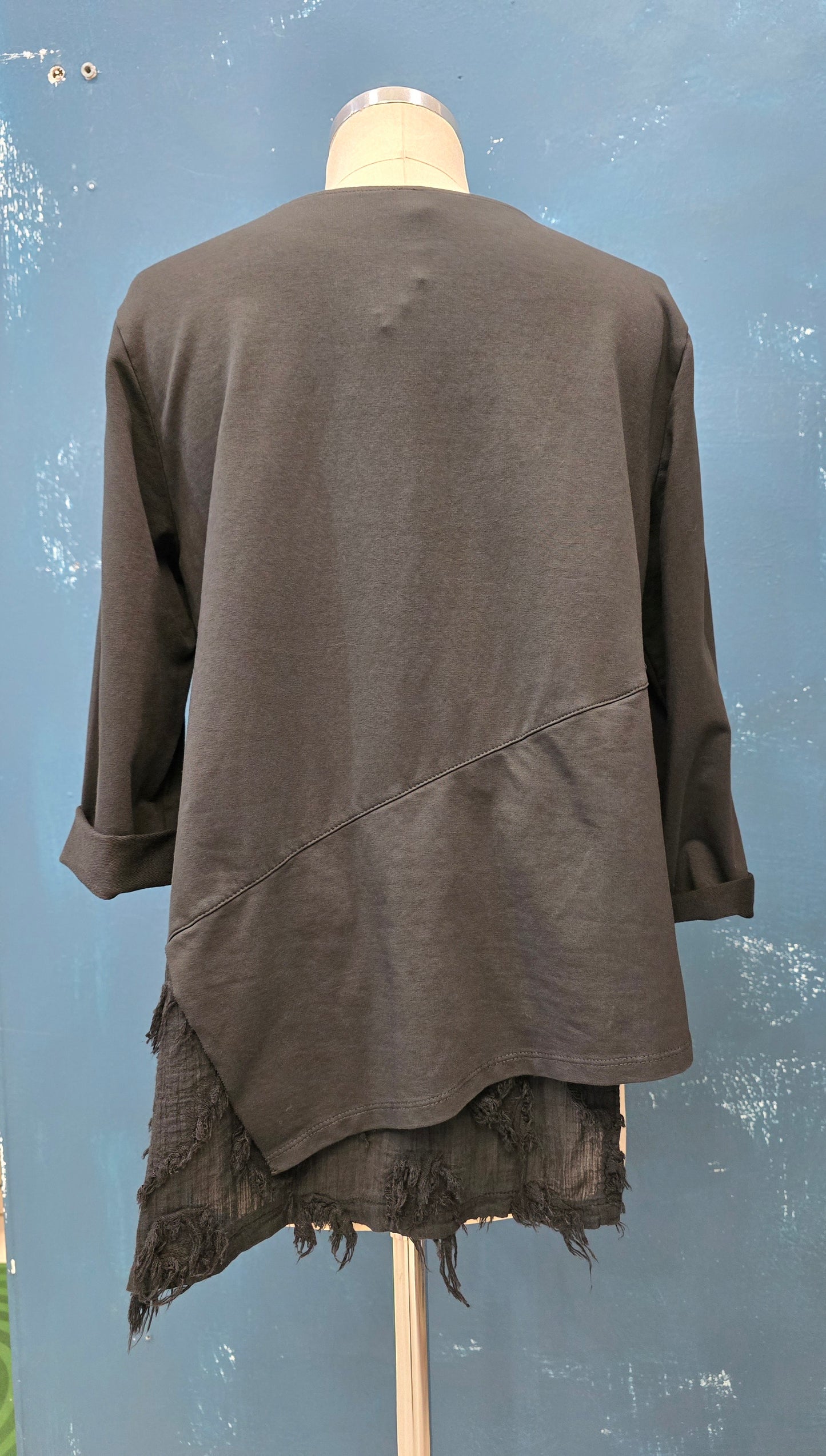 Maglia Cotone Garzato Trapezio Gala Garza Nero