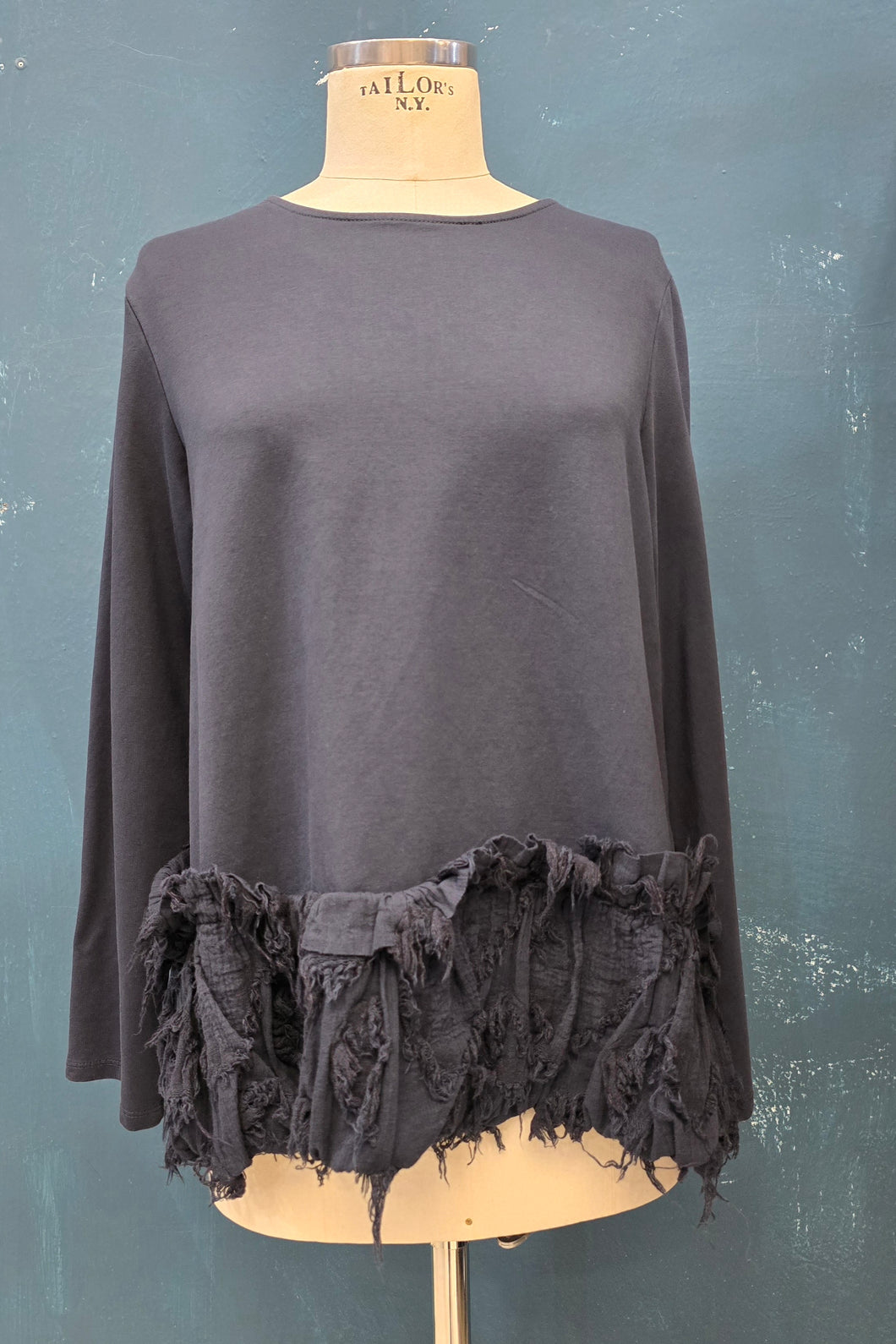 Maglia Cotone Svasata con Balza