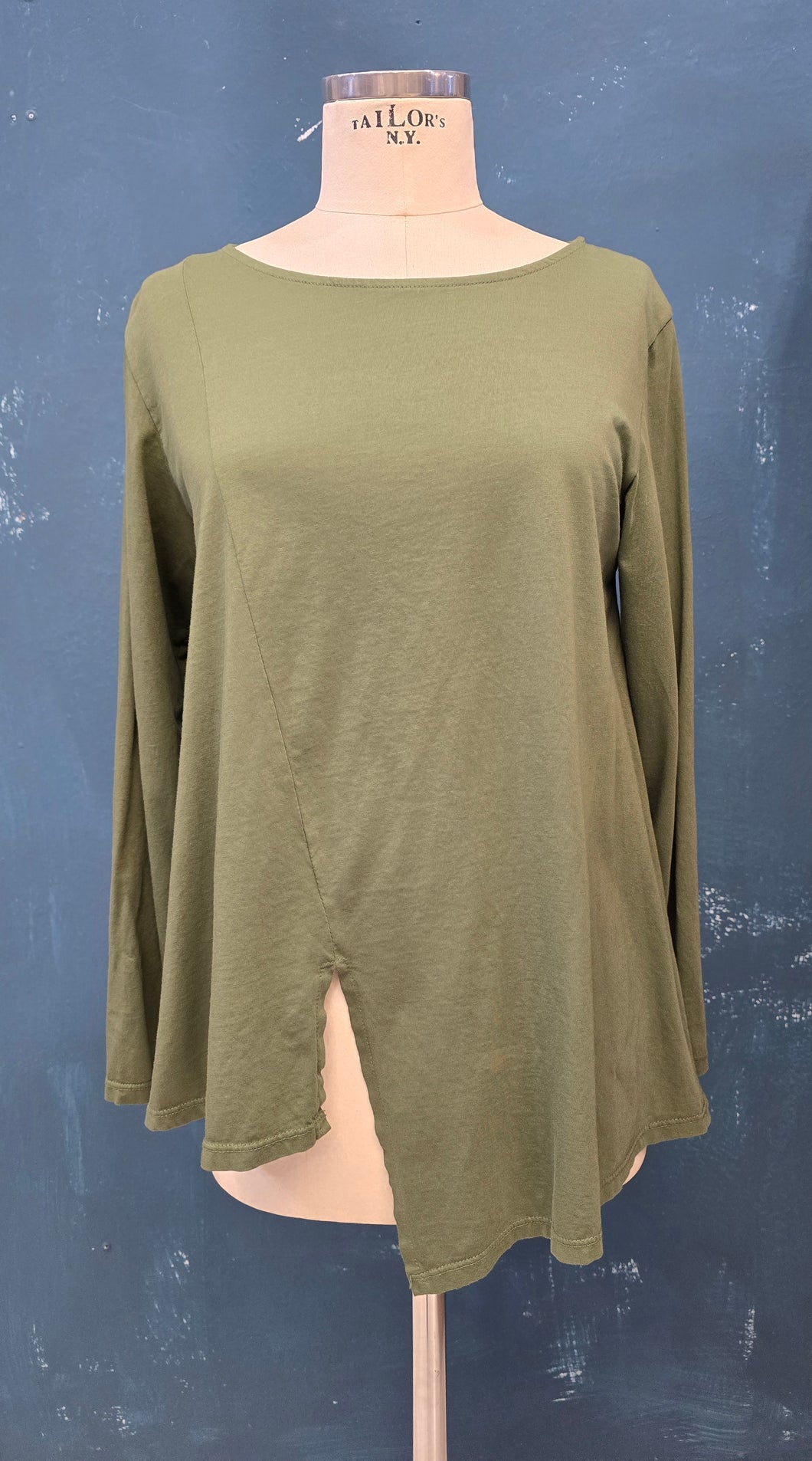 Maglia Cotone Svasata Orlo Asimmetrico