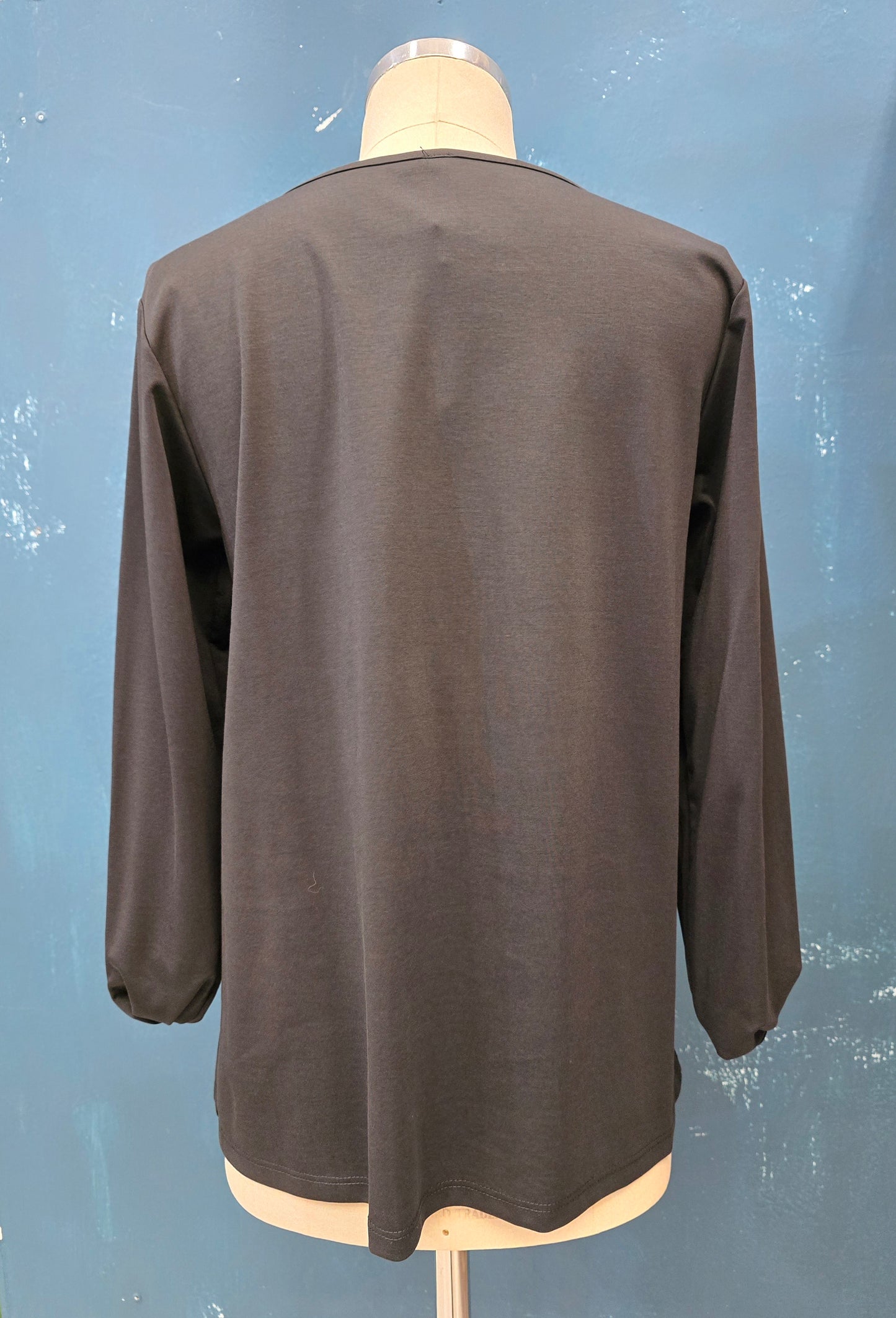 Maglia Misto Cotone Drappeggiata Taschino Marrone