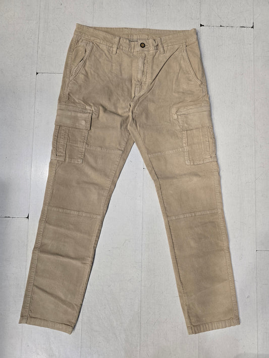 Pantalone Cargo Velluto Millerighe Beige