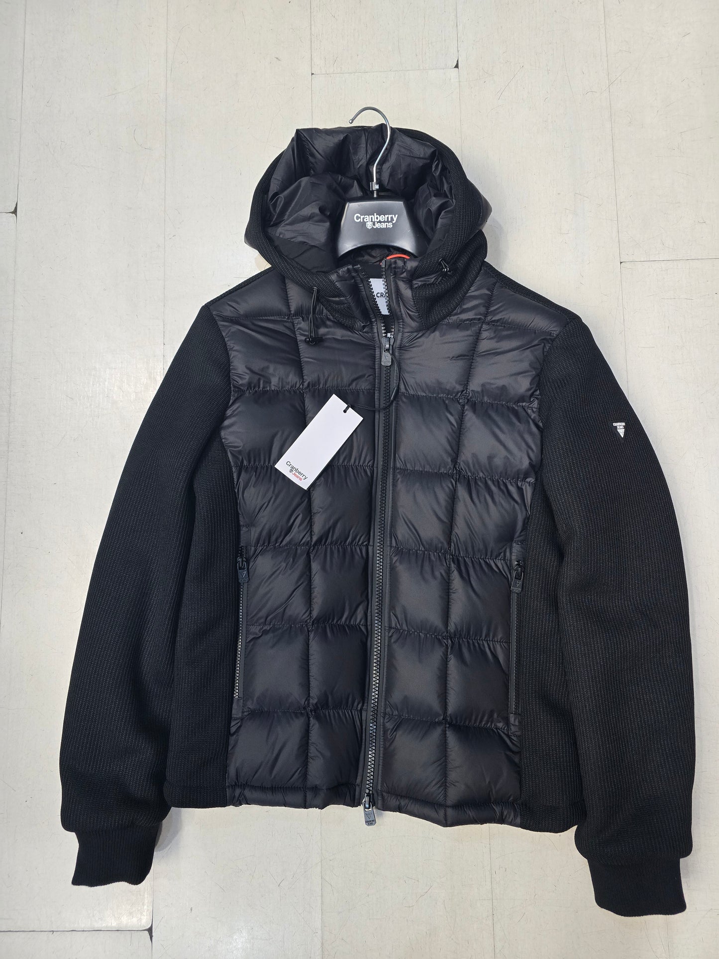 Giubbotto piumino doppio tessuto con cappuccio