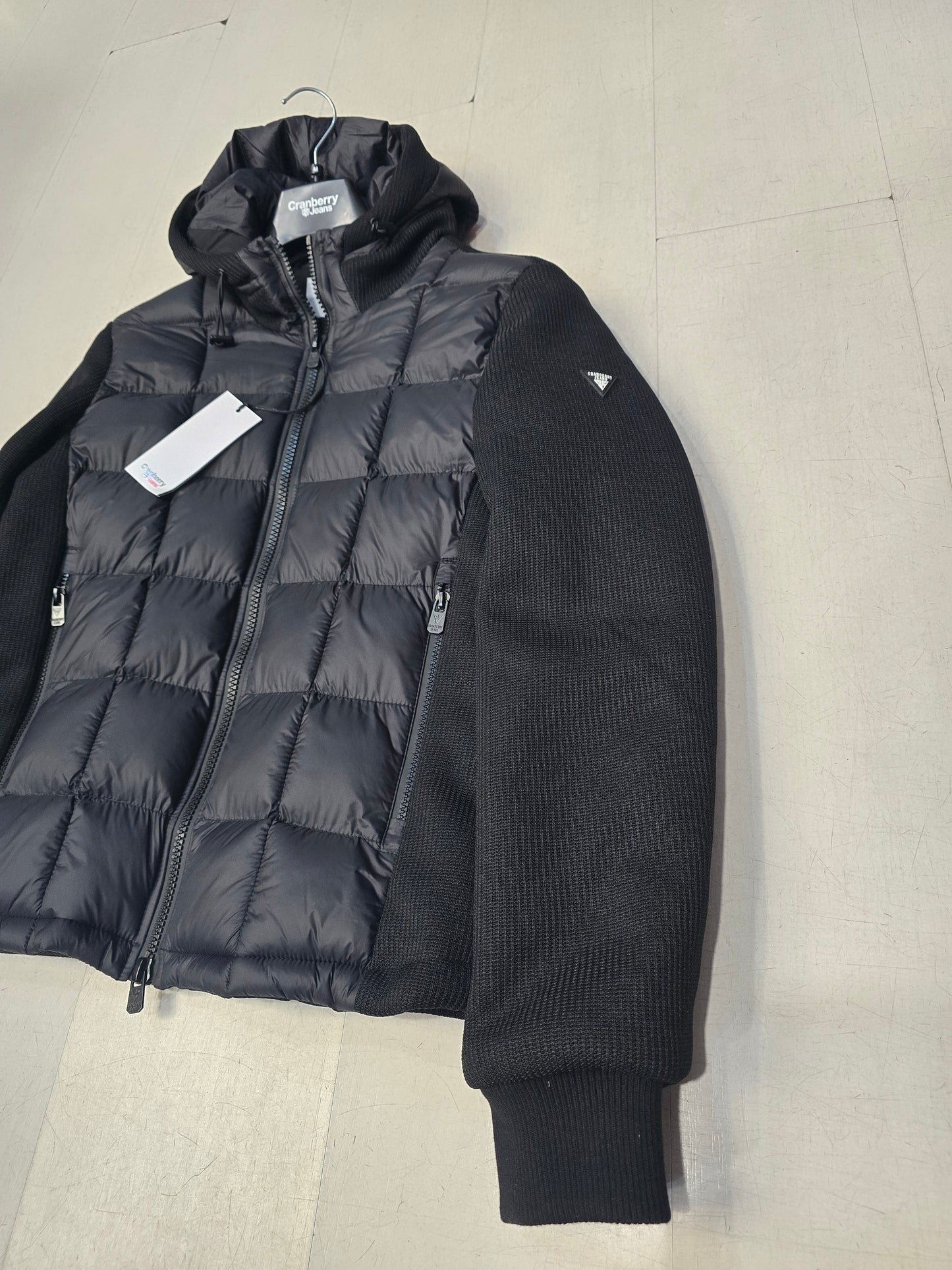 Giubbotto piumino doppio tessuto con cappuccio