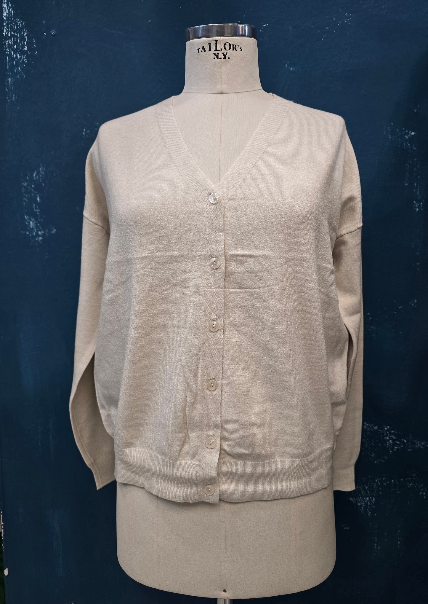 Cardigan Viscosa Mano Calda Abbottonato Scollo V