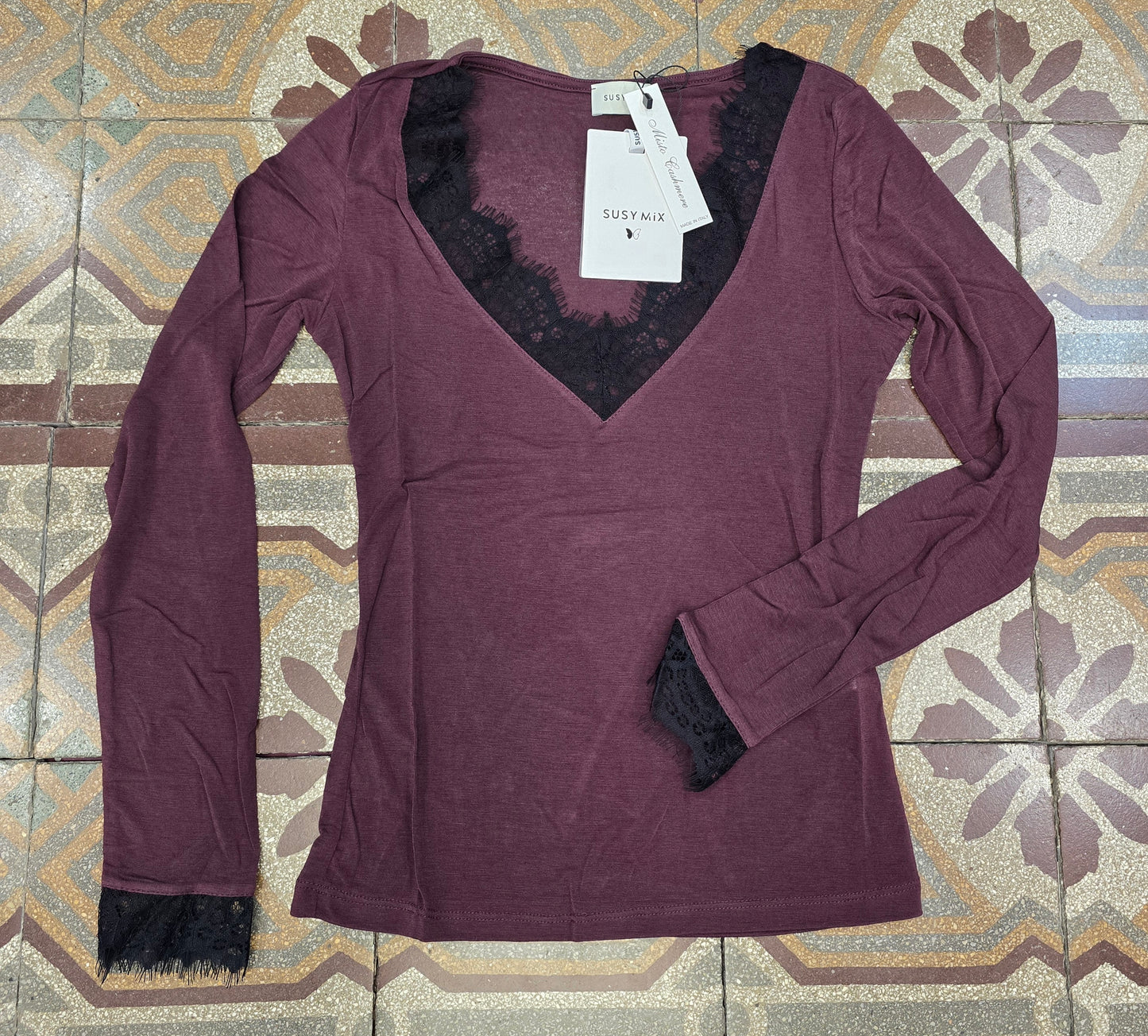 Maglia ultra light inserto pizzo