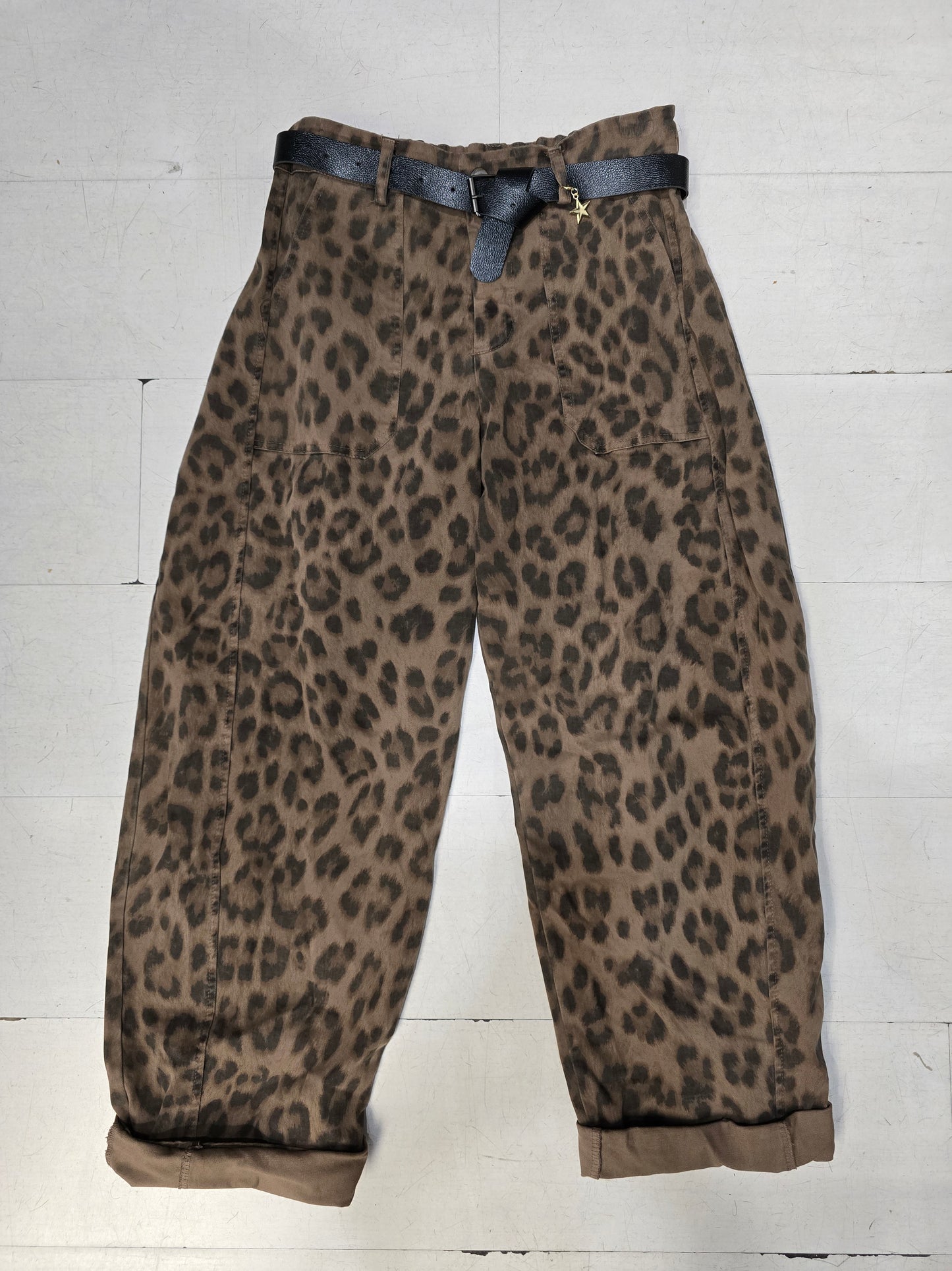 Pantalone Animalier Ovetto Elastico Cinturino