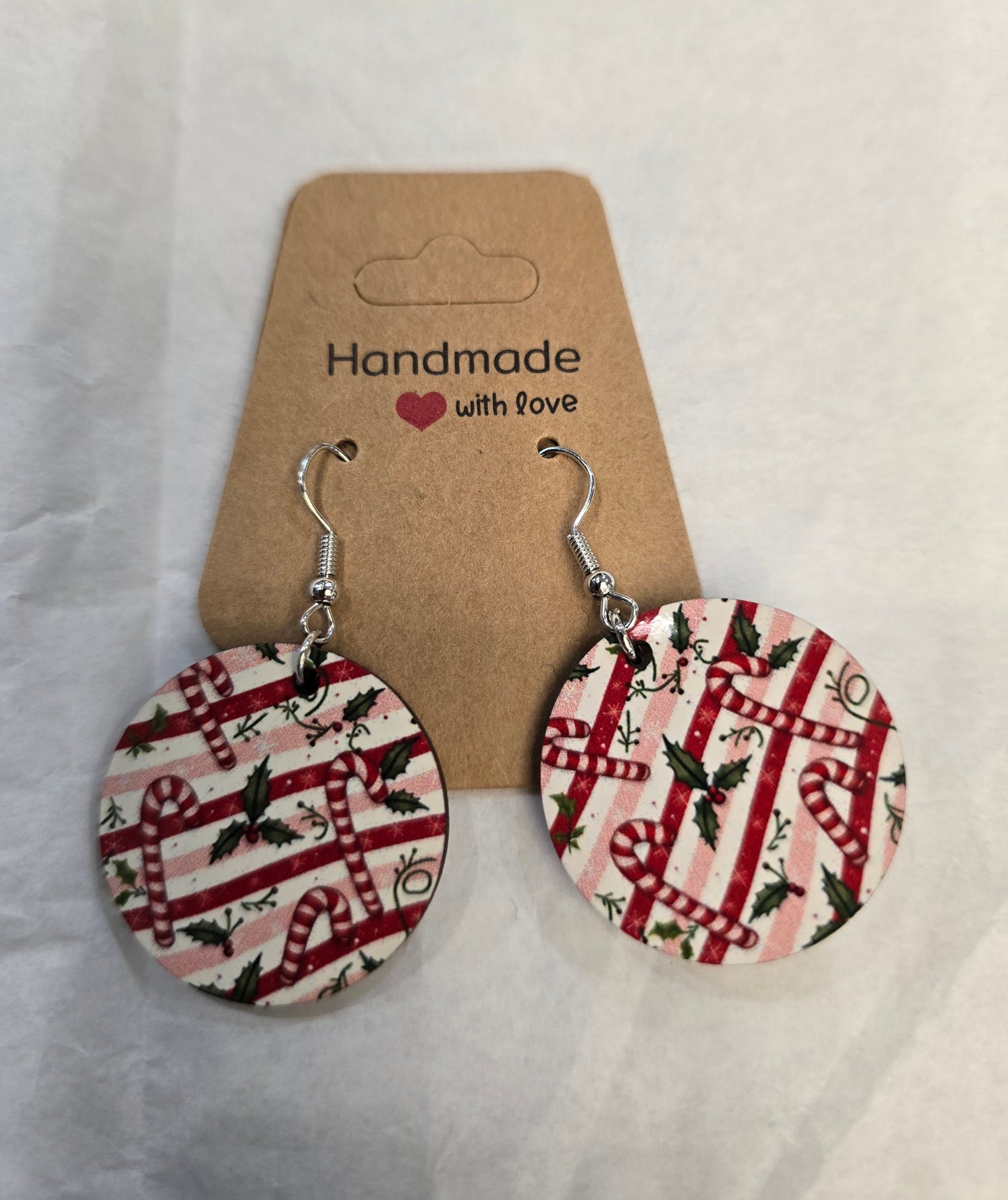 Orecchini Rotondi Stampati Natale