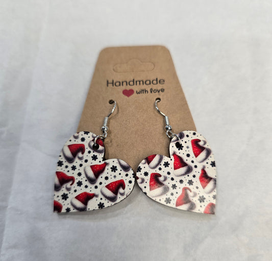 Orecchini Cuore Stampati Natale