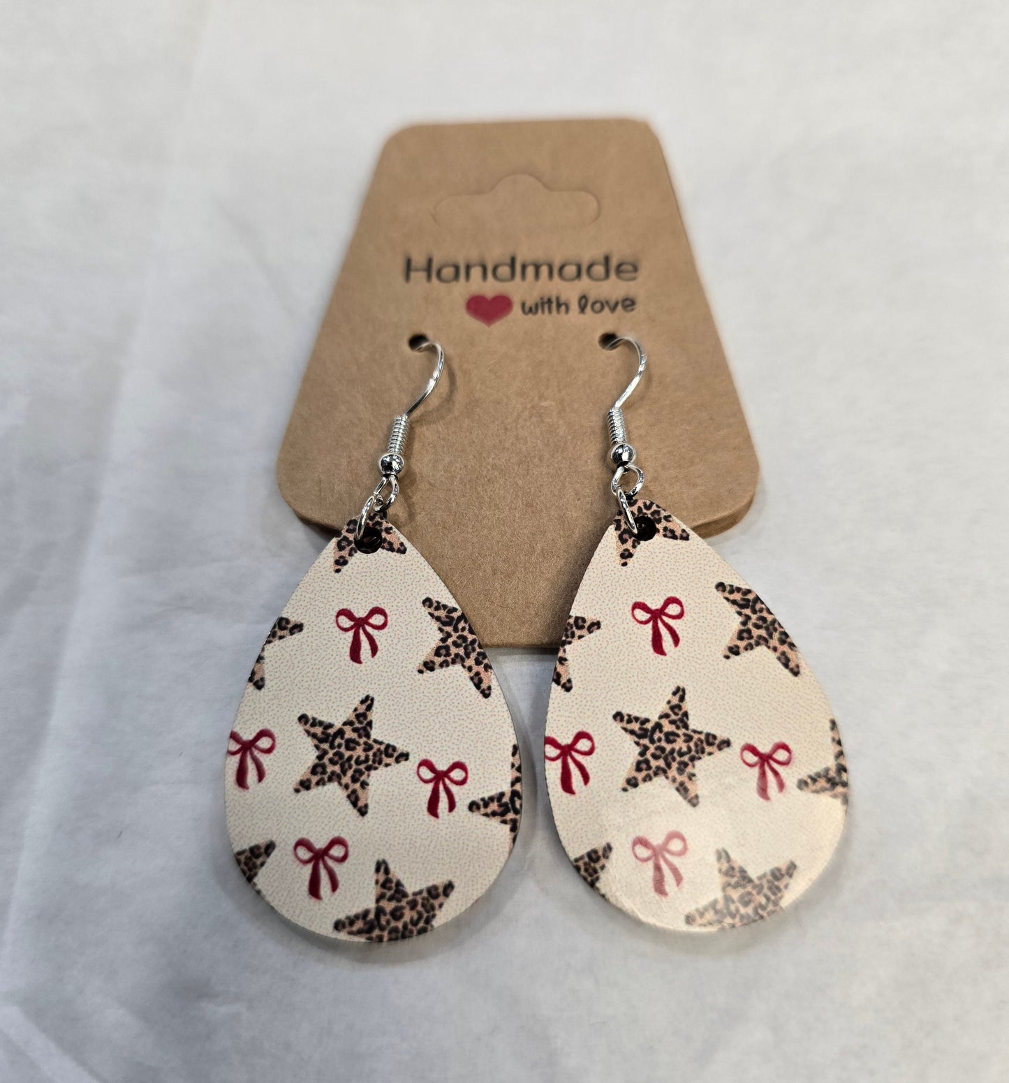 Orecchini Goccia Stampati  Fantasia Natale