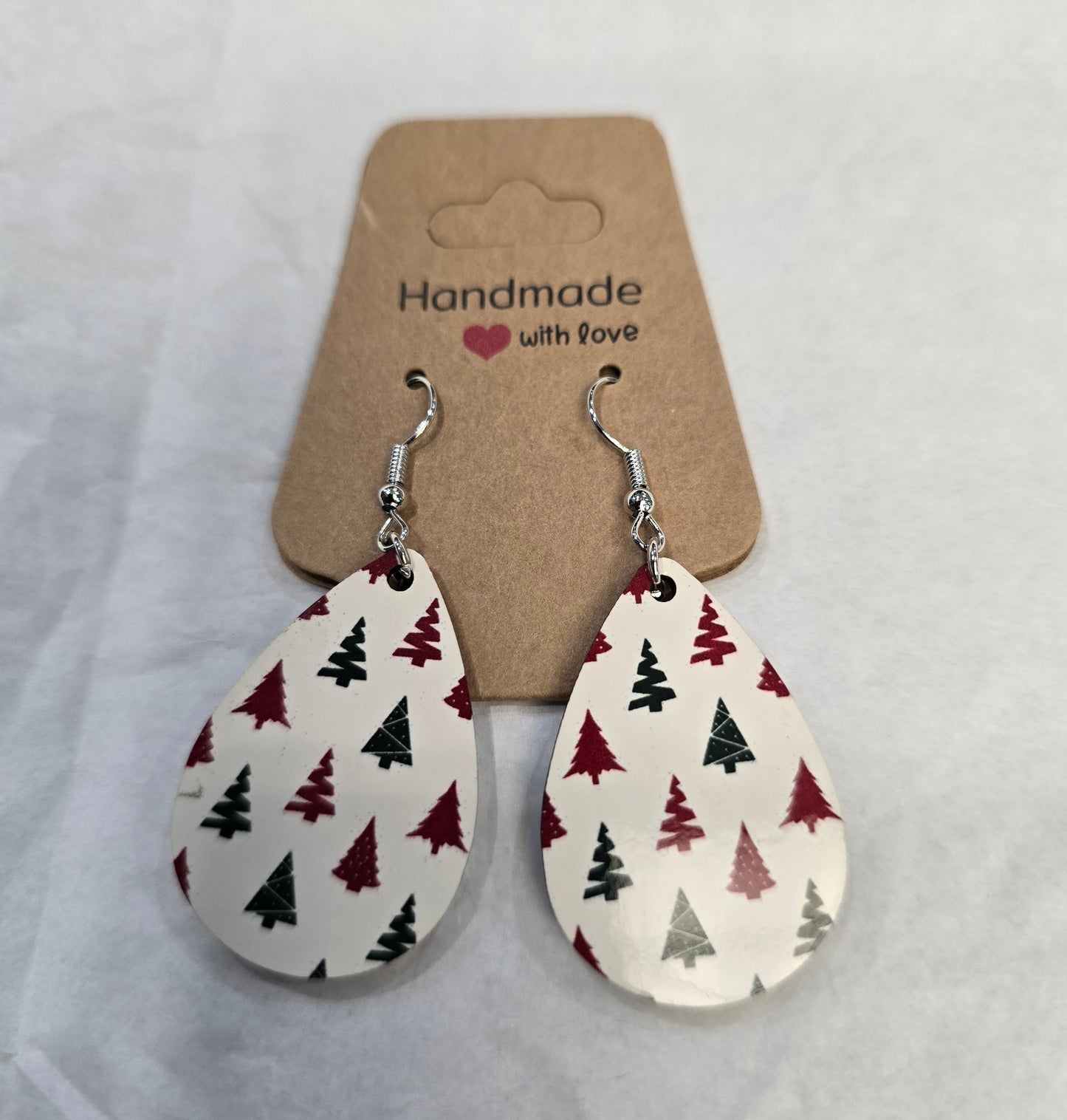 Orecchini Goccia Stampati  Fantasia Natale