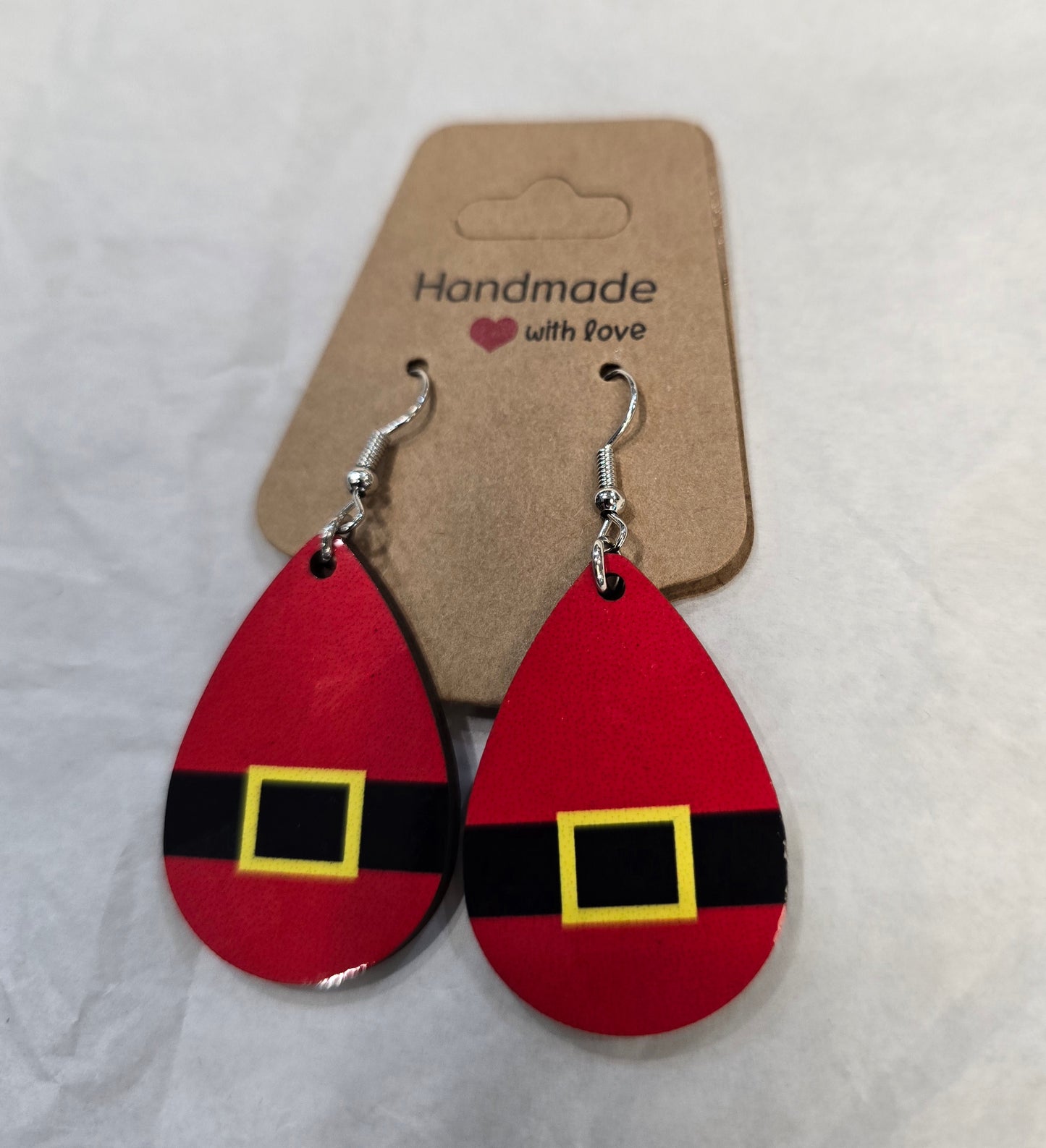 Orecchini Goccia Stampati  Fantasia Natale