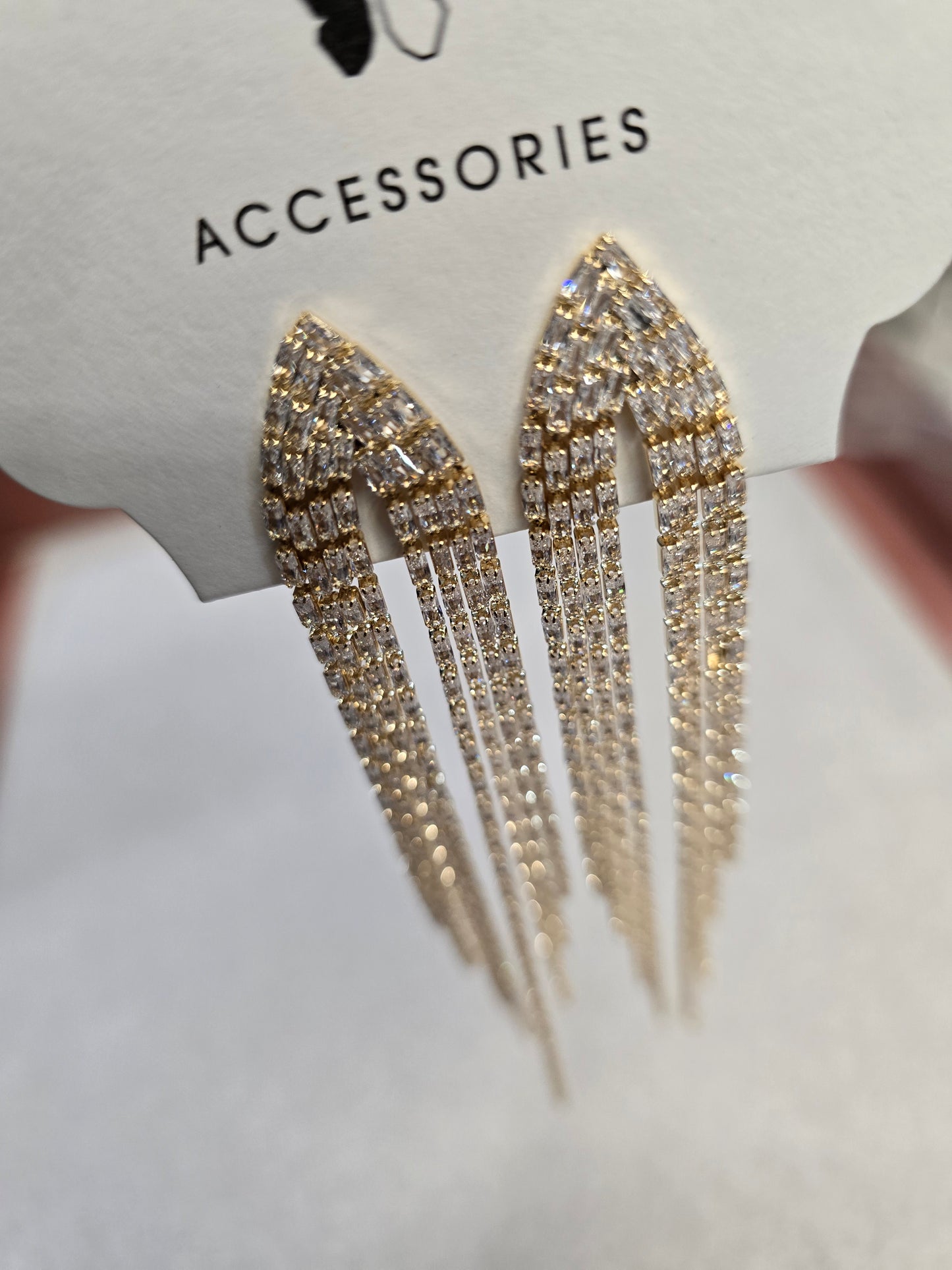 Orecchino Pendente Strass