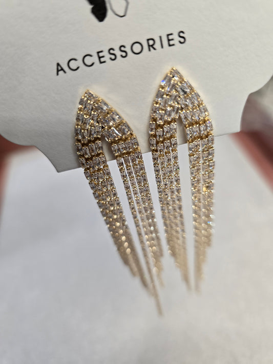 Orecchino Pendente Strass