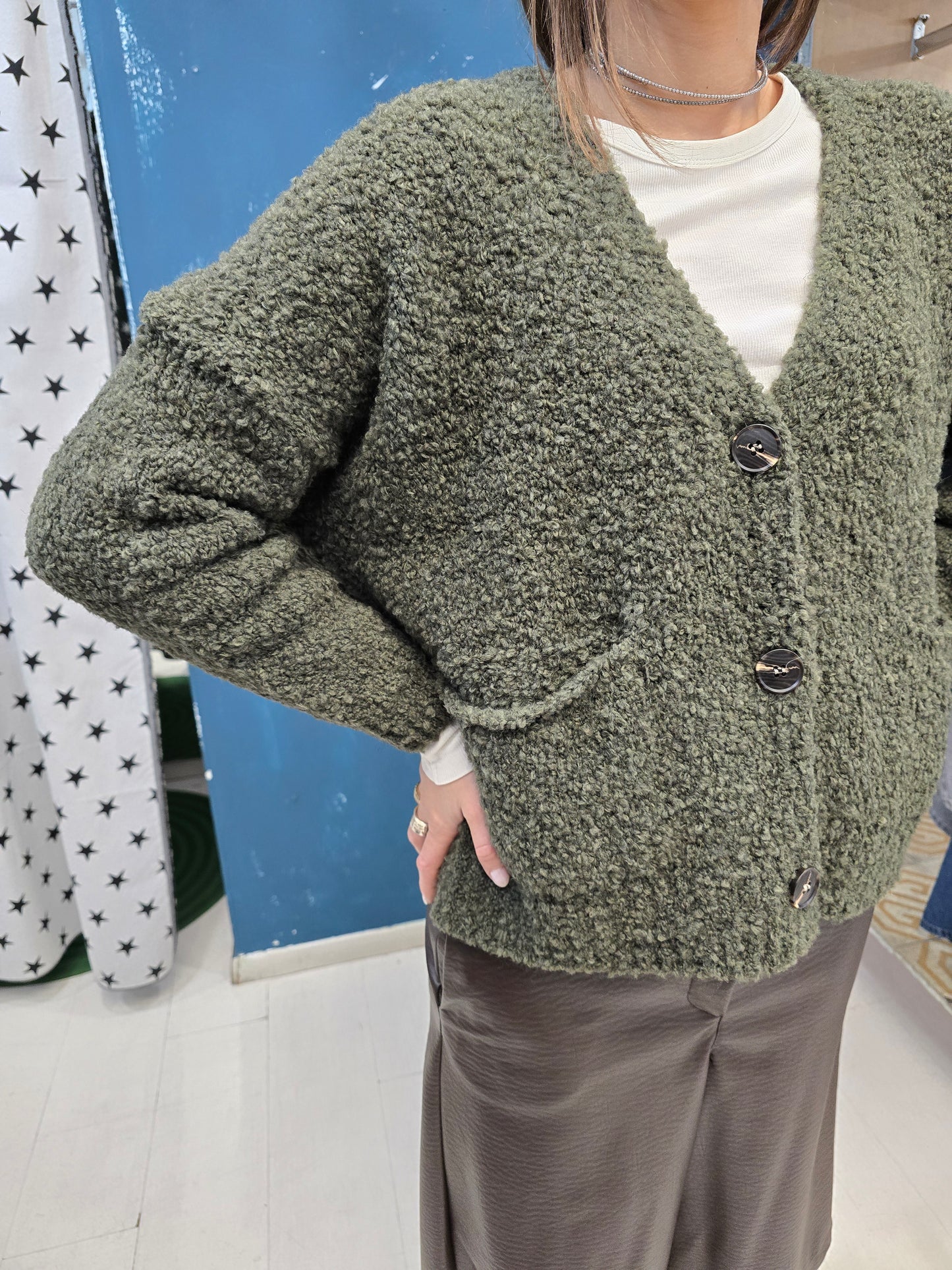 Cardigan  Donna Maglia Bouclè