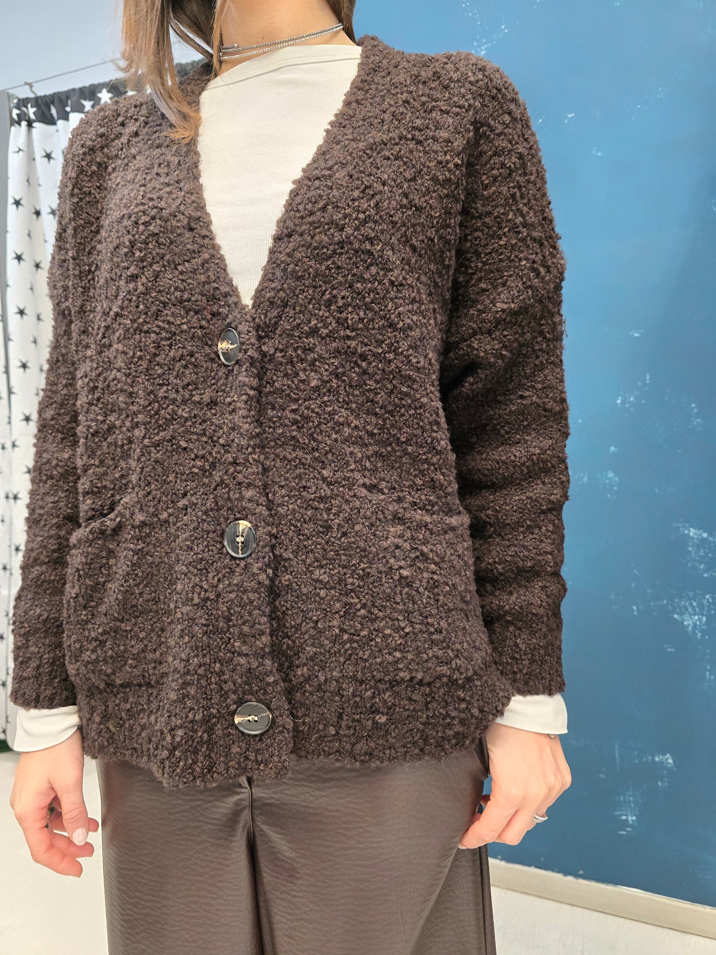 Cardigan  Donna Maglia Bouclè