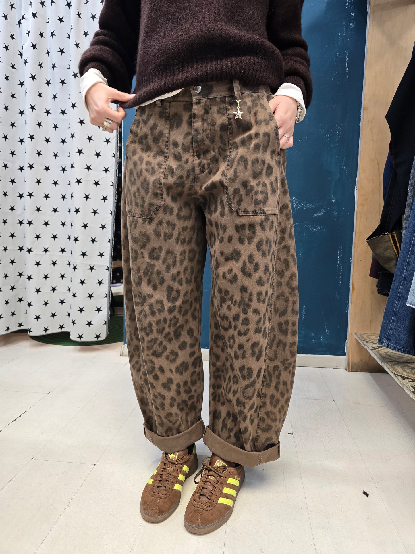 Pantalone Animalier Ovetto Elastico Cinturino