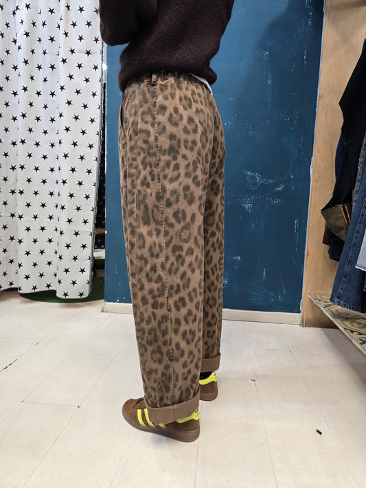 Pantalone Animalier Ovetto Elastico Cinturino