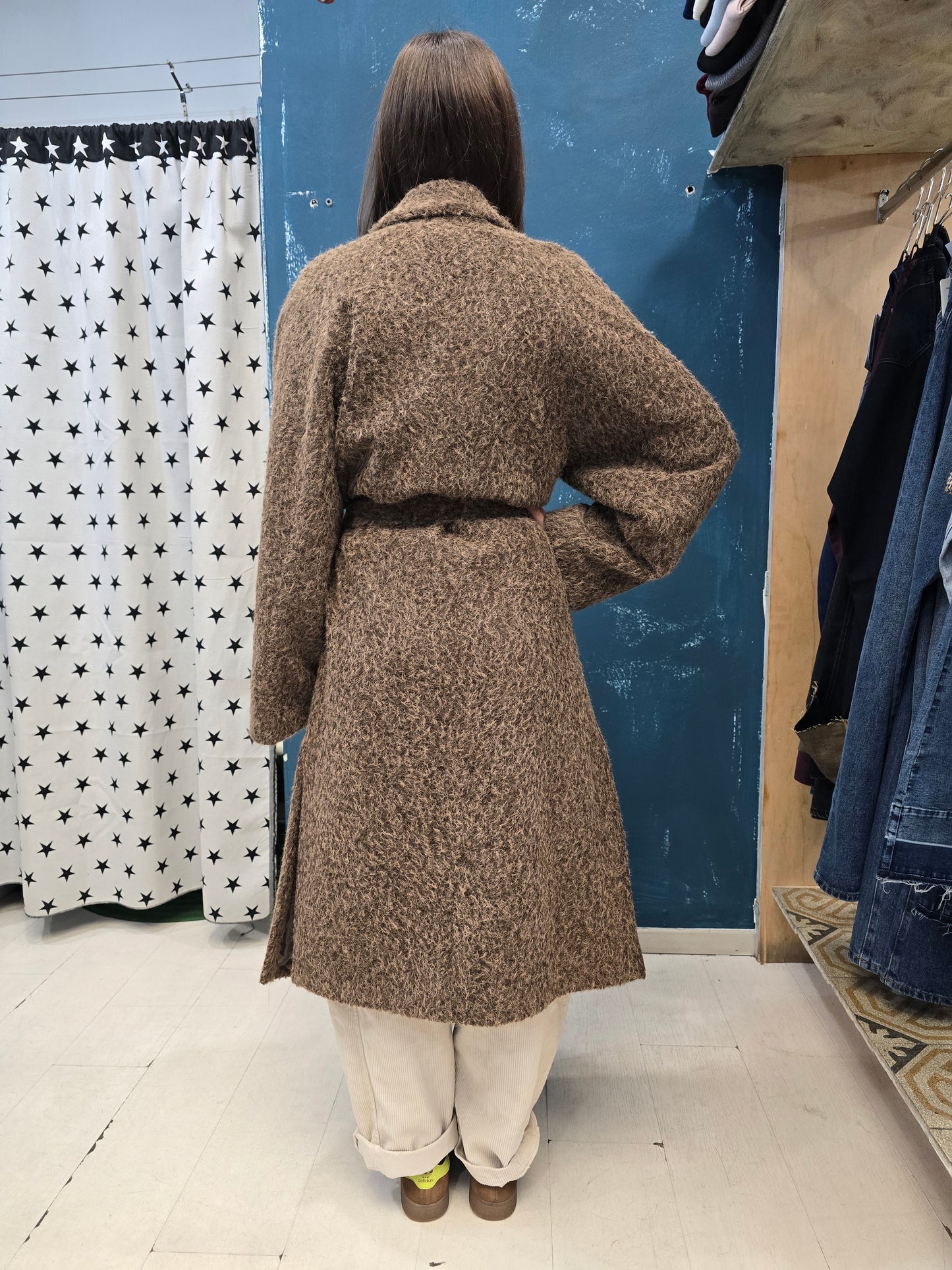 Cappotto Lungo Allacciato in Vita