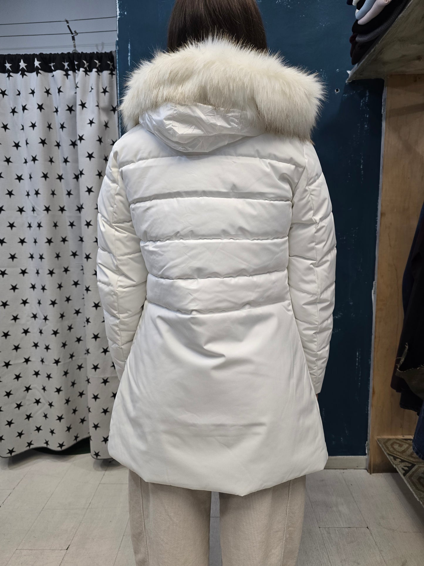 Piumino Ecologico Sopra Ginocchio Pelliccia Removibile