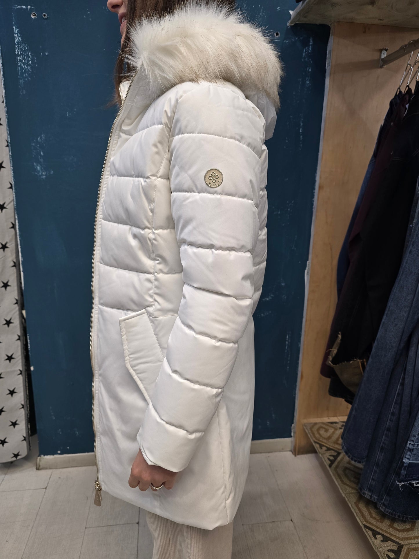 Piumino Ecologico Sopra Ginocchio Pelliccia Removibile