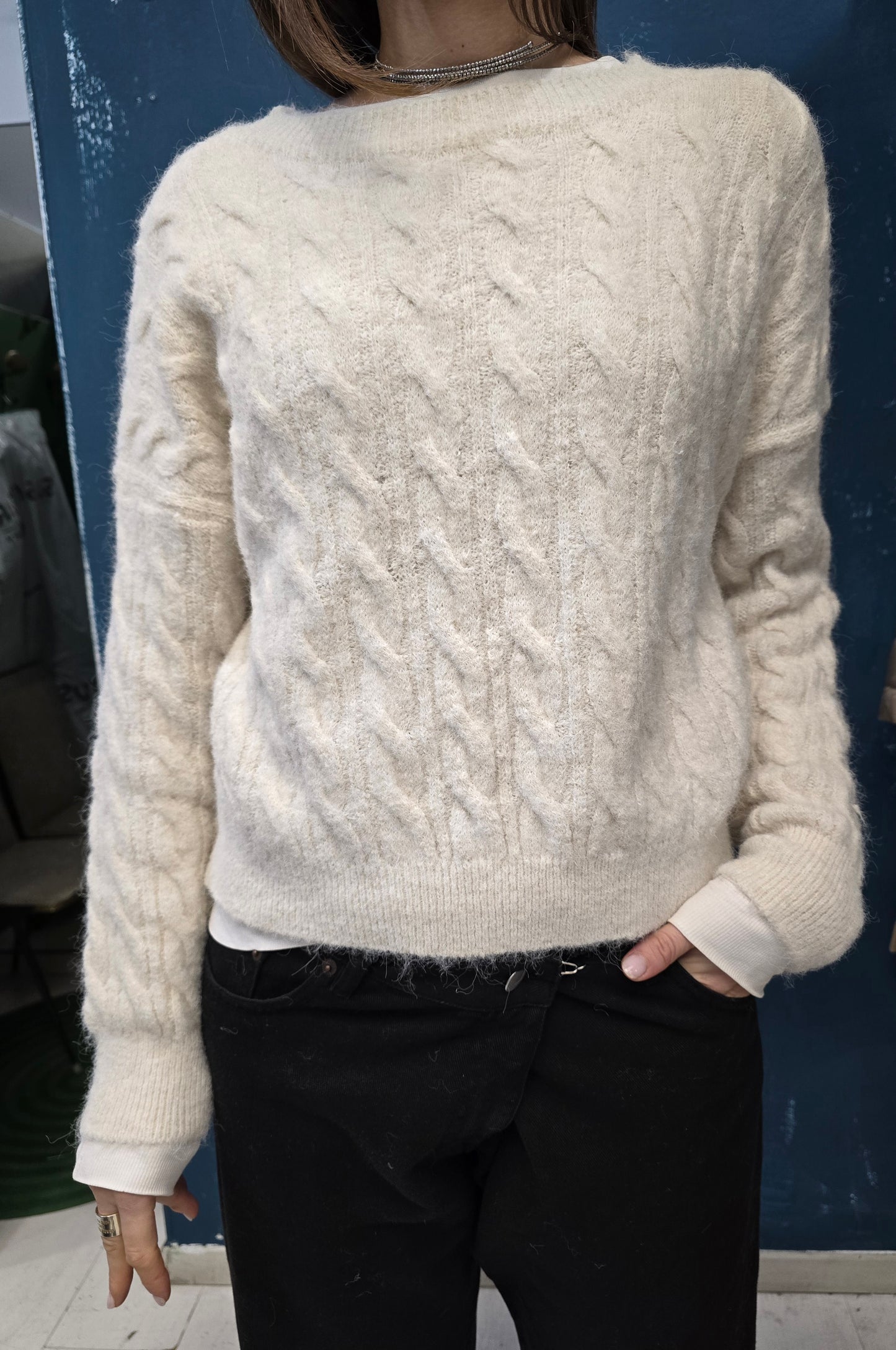 Maglia Donna  Paricollo Treccia