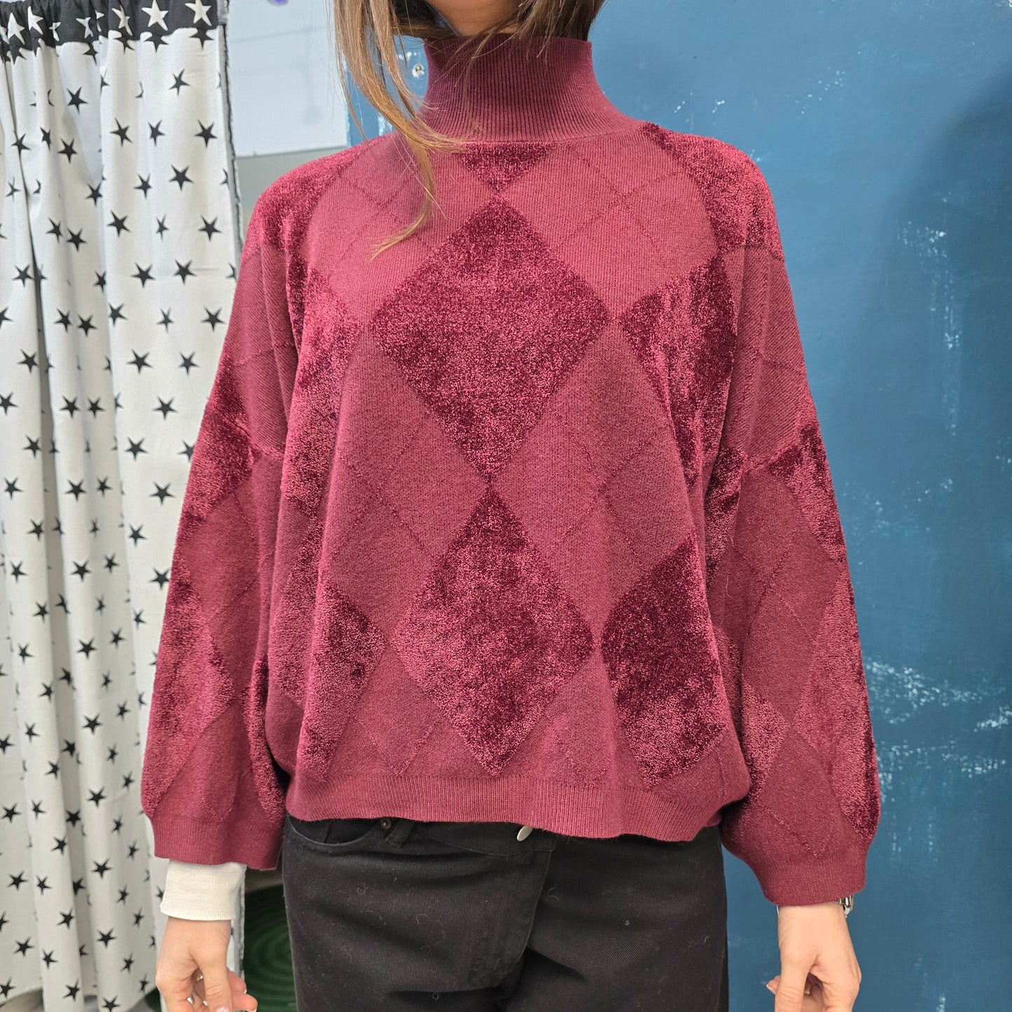 Maglia Donna Dolcevita Rombi Ciniglia