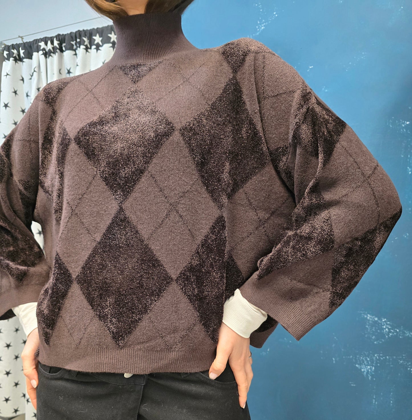 Maglia Donna Dolcevita Rombi Ciniglia