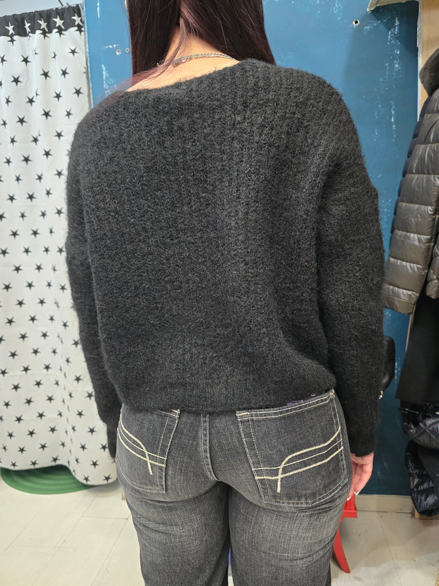 Giacca Donna Maglia Coste Mohair