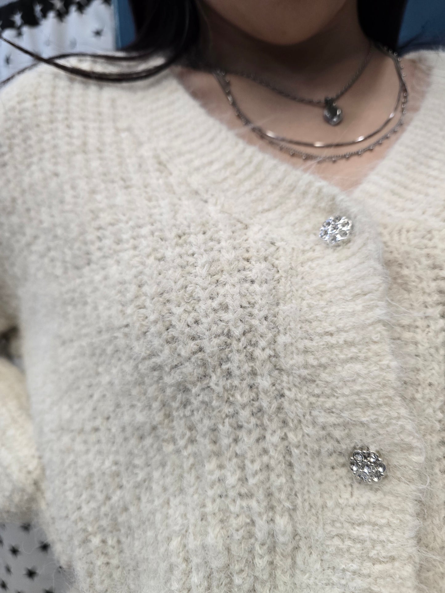 Giacca Donna Maglia Coste Mohair