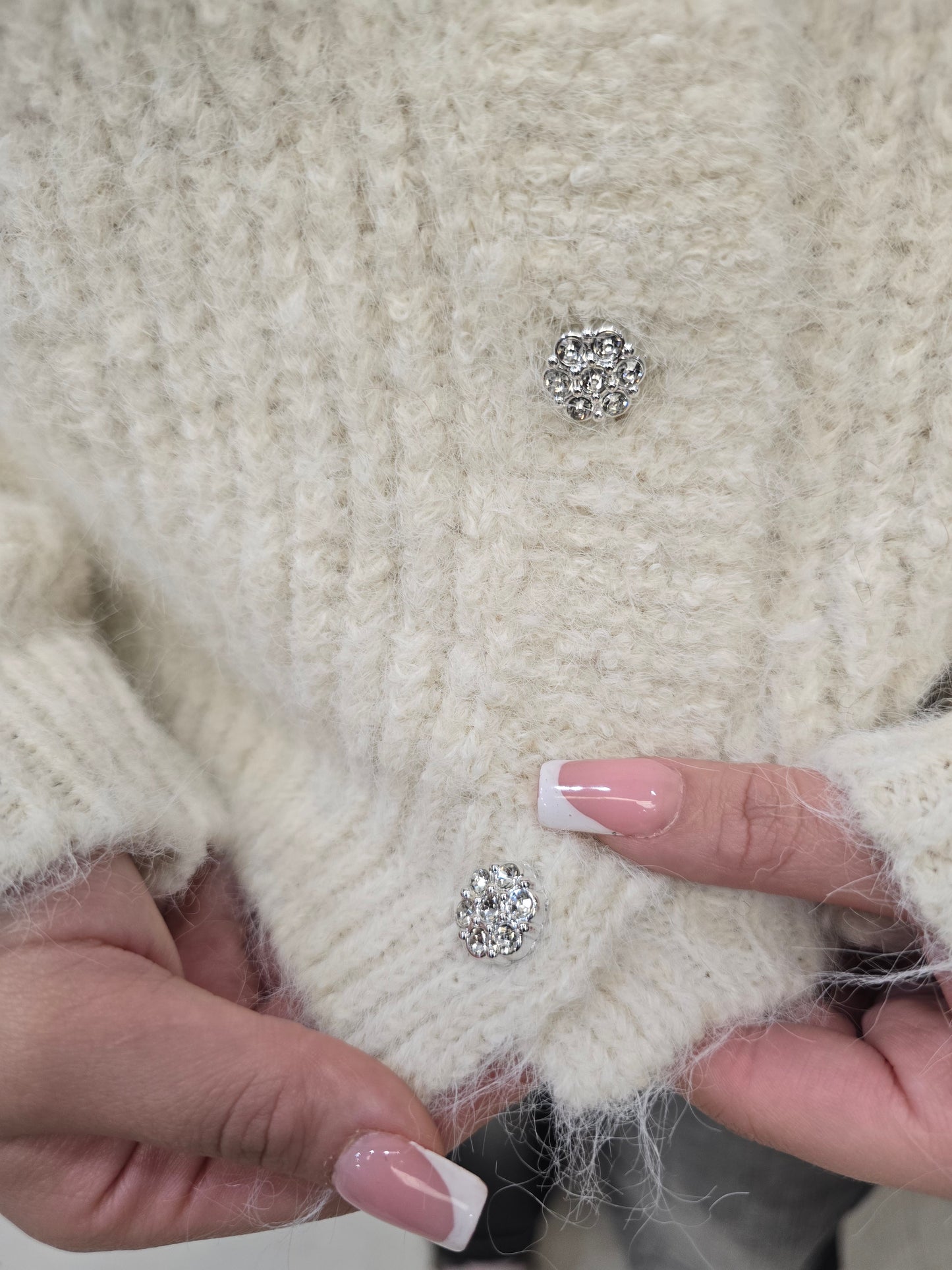 Giacca Donna Maglia Coste Mohair